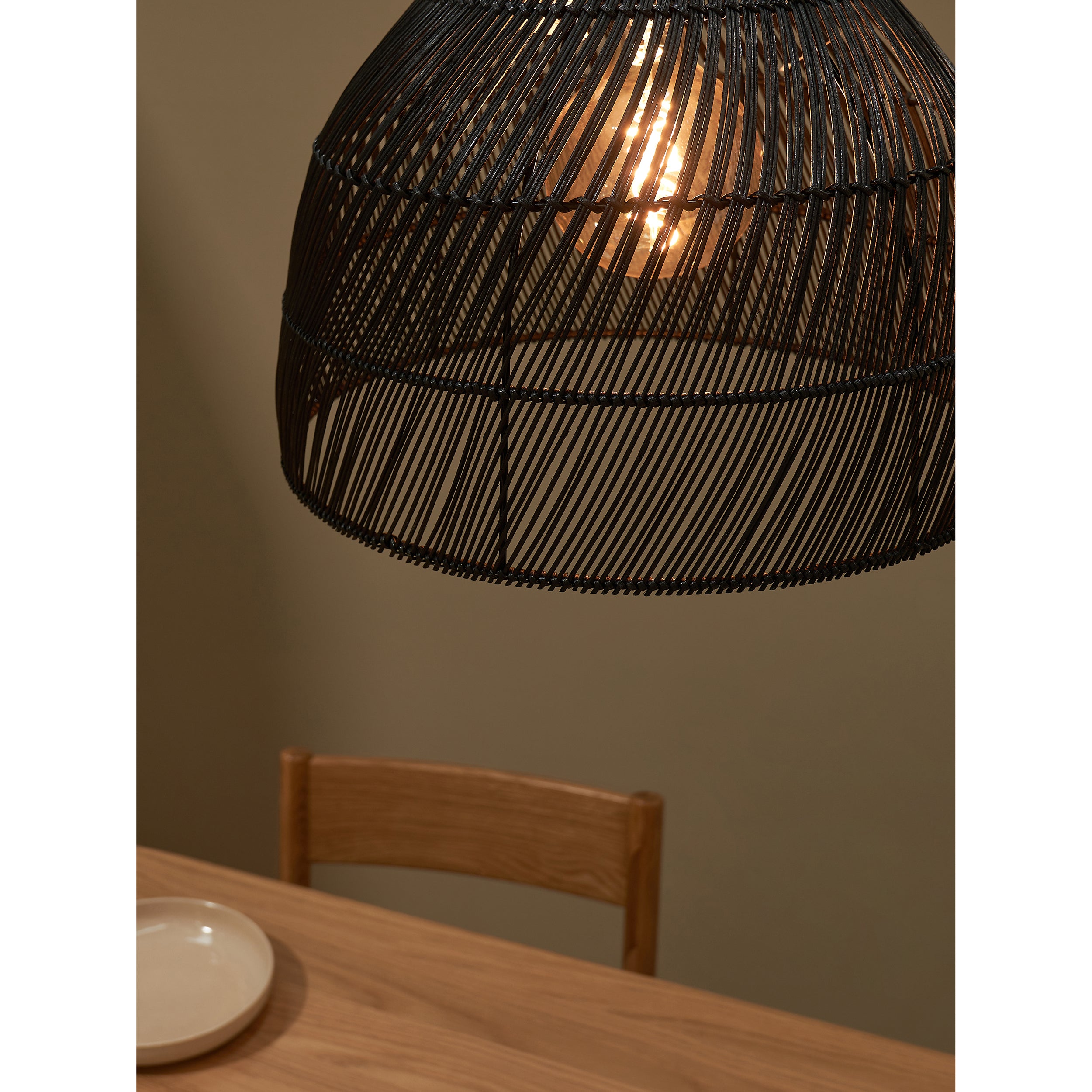 MADE.COM Java Small Lamp Shade - Black Rattan