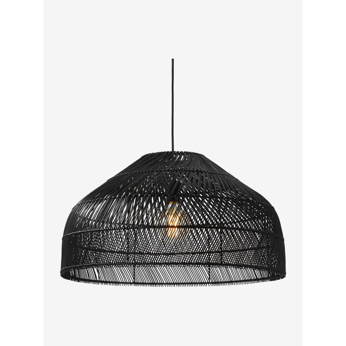 MADE.COM Java Large Lamp Shade - Black Rattan