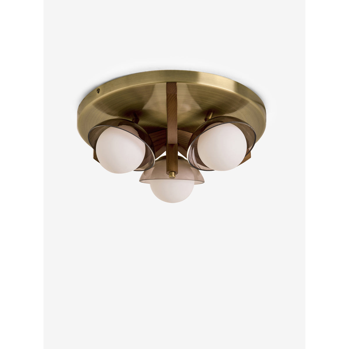 MADE.COM Layla 3 Light Flush Ceiling Light - Brown