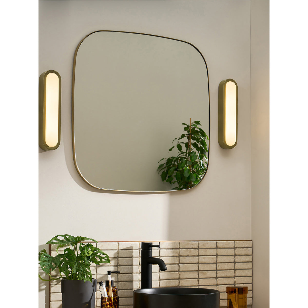 MADE.COM Nura Flush IP44 Bathroom Wall Light - Brass