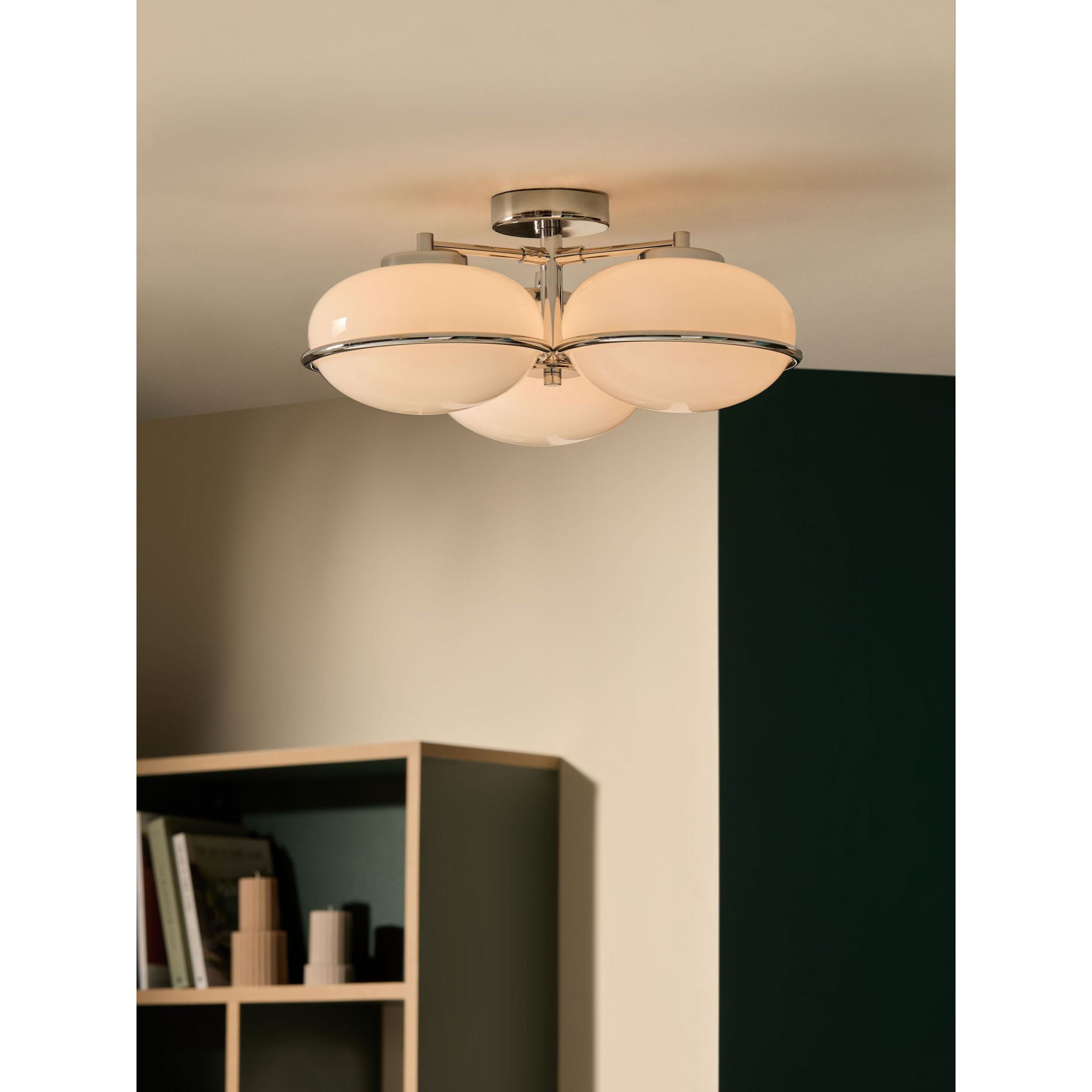 MADE.COM Piper 3 Light Flush Ceiling Light - Chrome