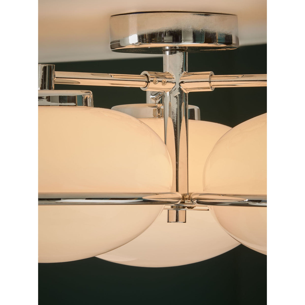 MADE.COM Piper 3 Light Flush Ceiling Light - Chrome