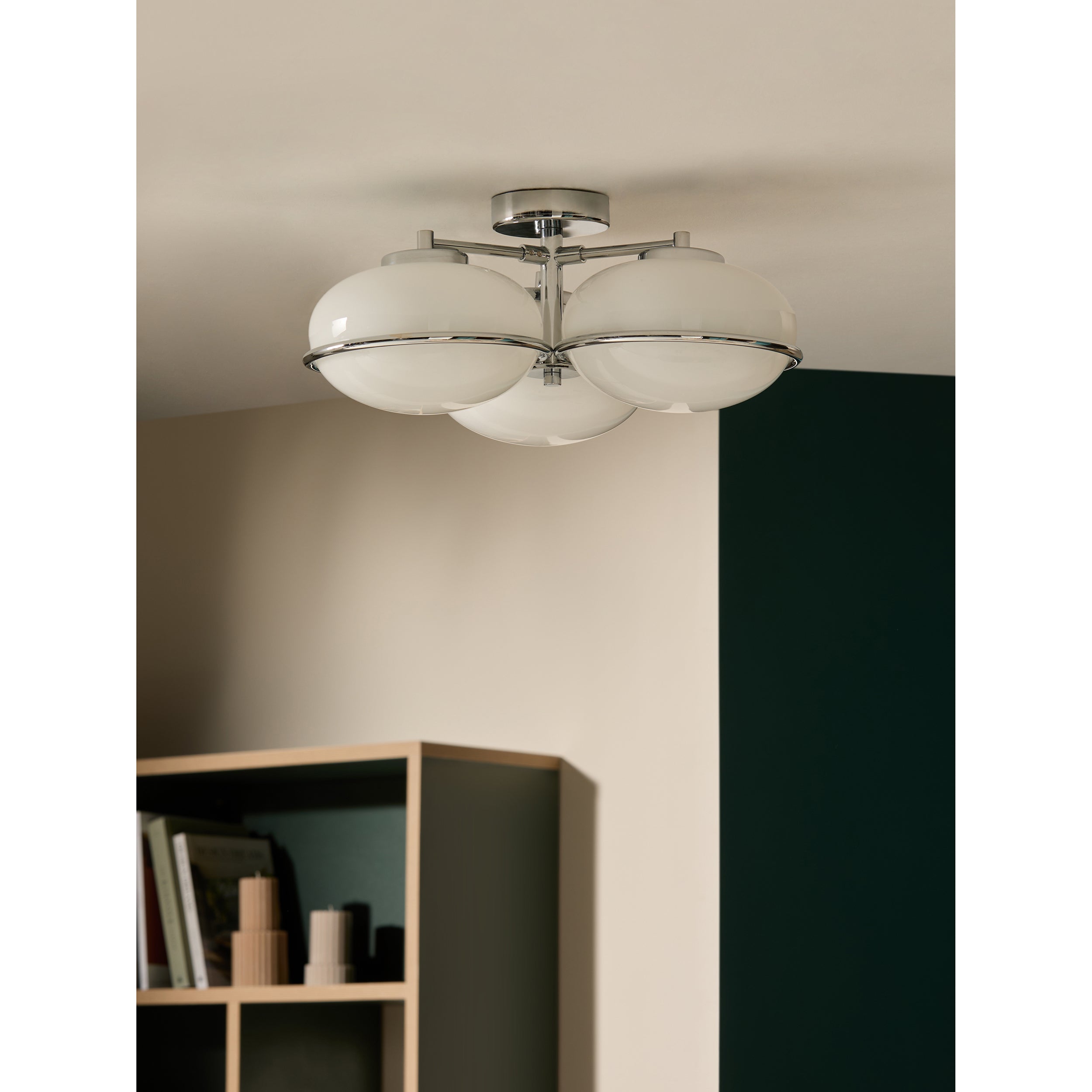 MADE.COM Piper 3 Light Flush Ceiling Light - Chrome
