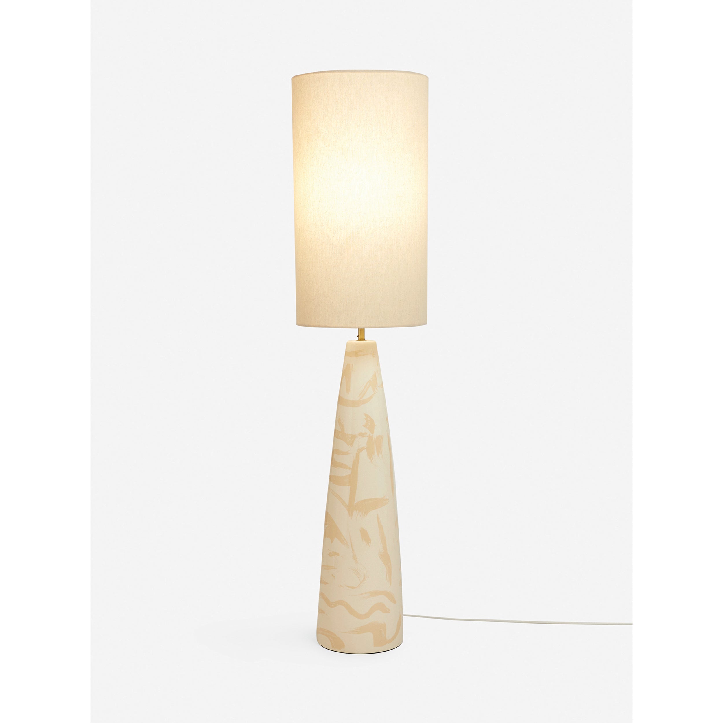 MADE.COM Vince Ceramic Floor Lamp - Cream