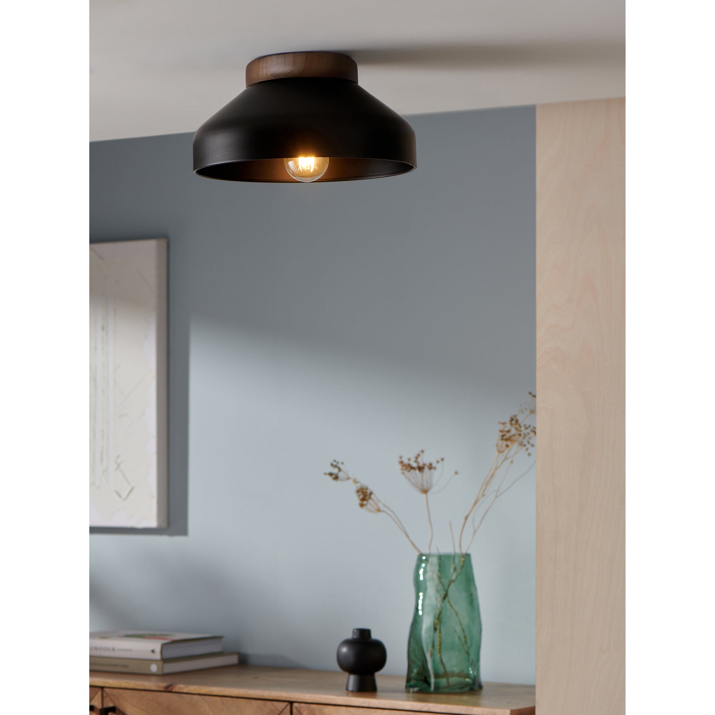 MADE.COM Albert Flush Ceiling Light - Black