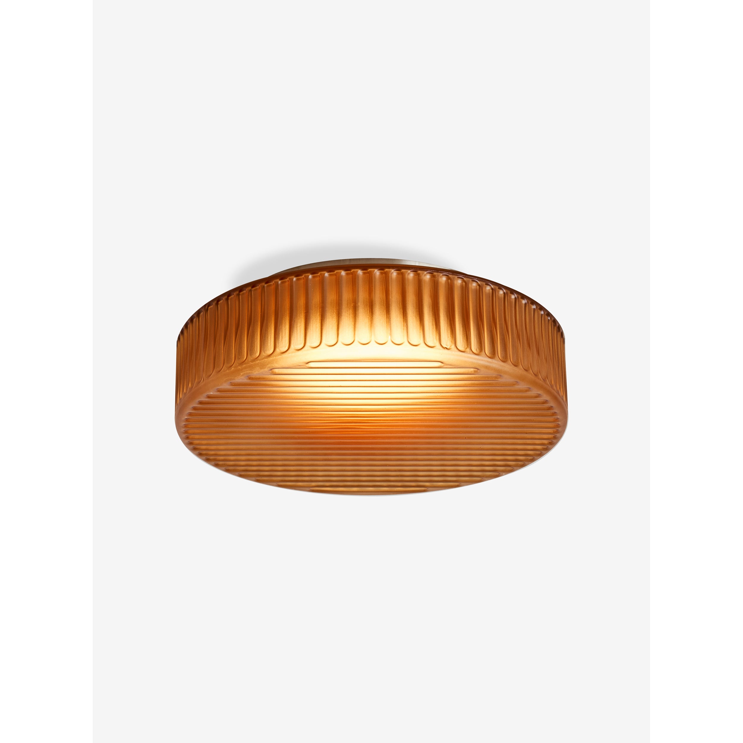 MADE.COM Alma Flush Ceiling Light - Amber Brown