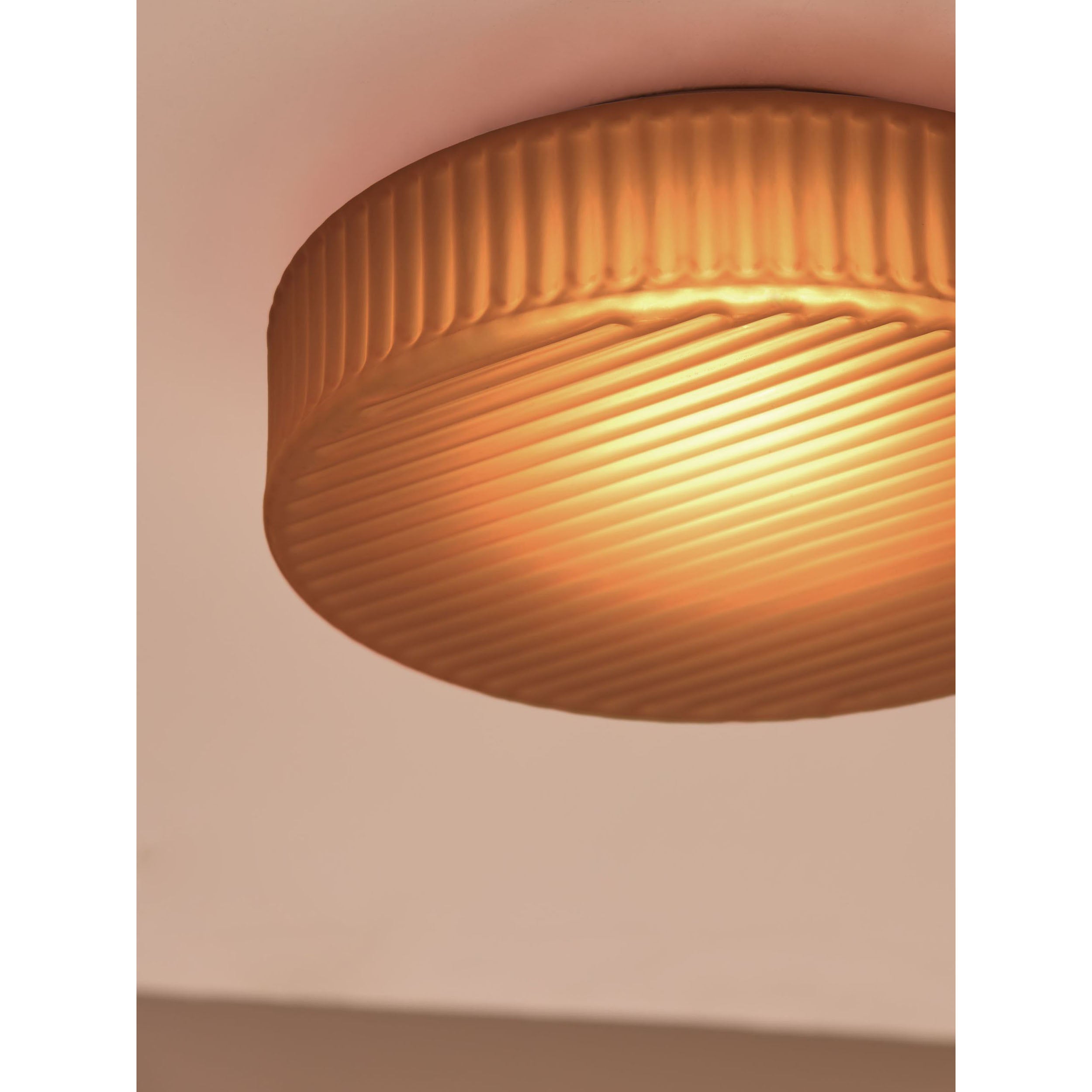 MADE.COM Alma Flush Ceiling Light - Amber Brown
