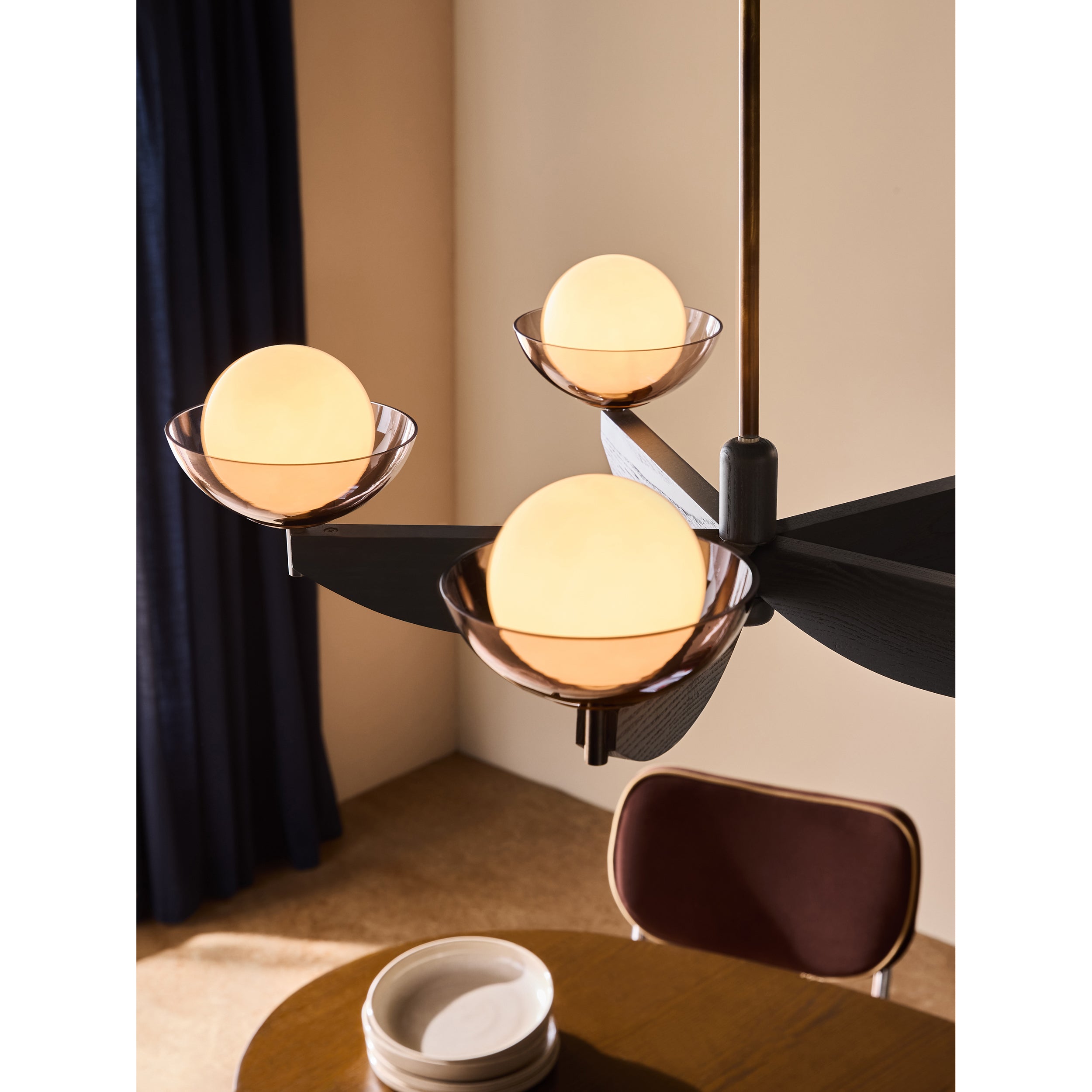 MADE.COM Layla Large Ceiling Light - Black Wood