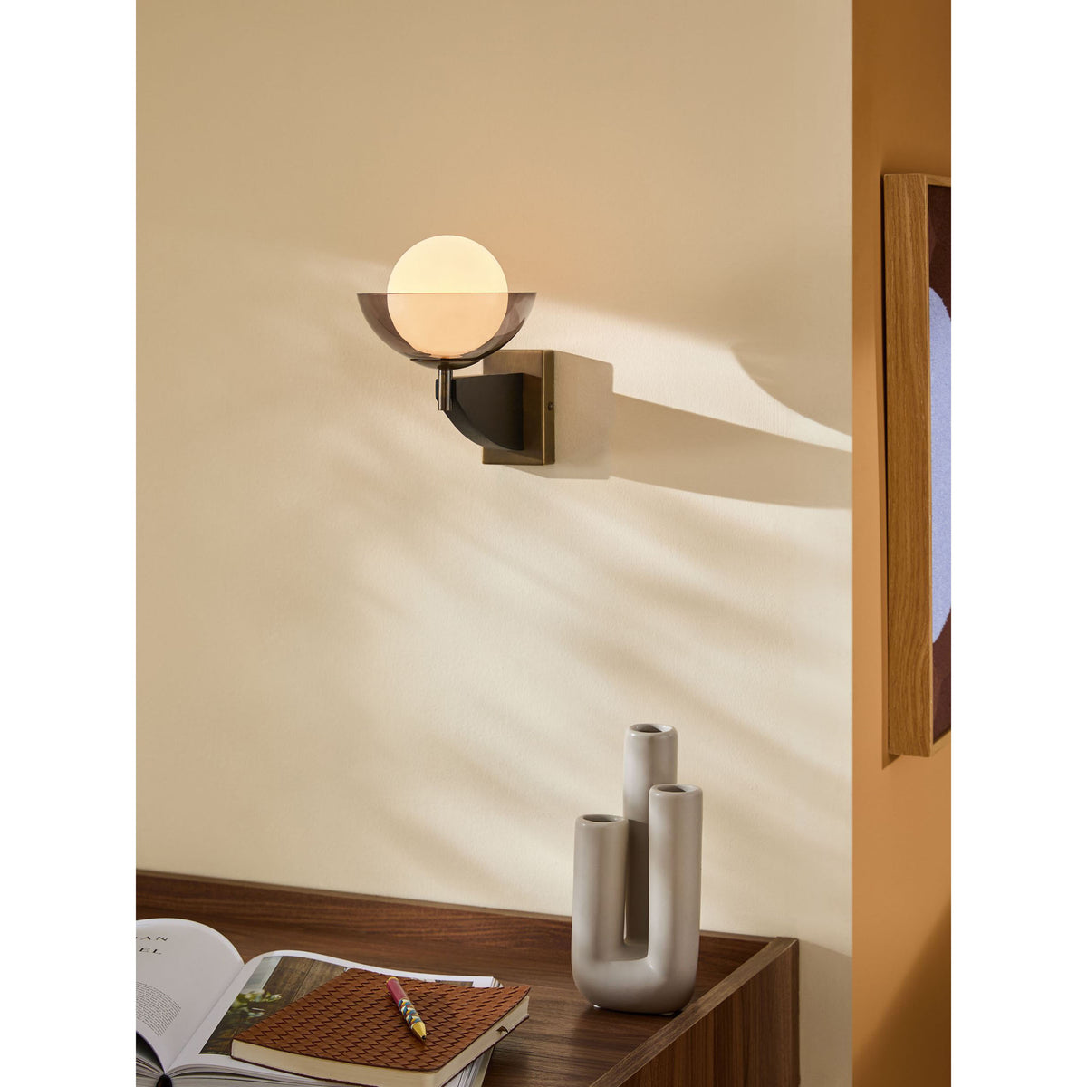 MADE.COM Layla Wall Light - Black Wood