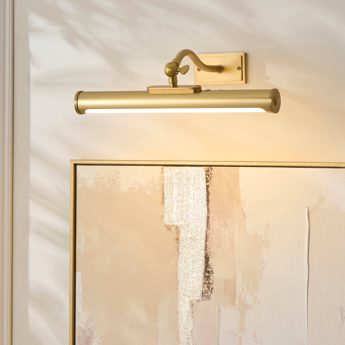 Endon Maris Rechargeable Picture Light - Warm Brass Plate & Frosted PC