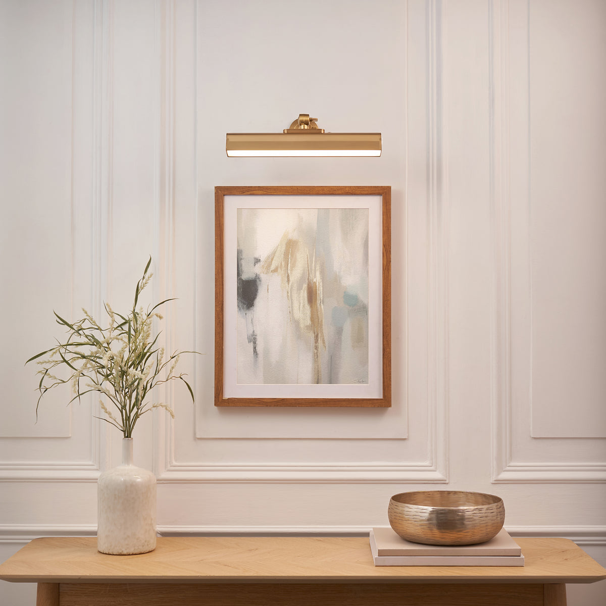 Endon Dalyan Rechargeable Picture Light - Warm Brass Plate & Frosted PC