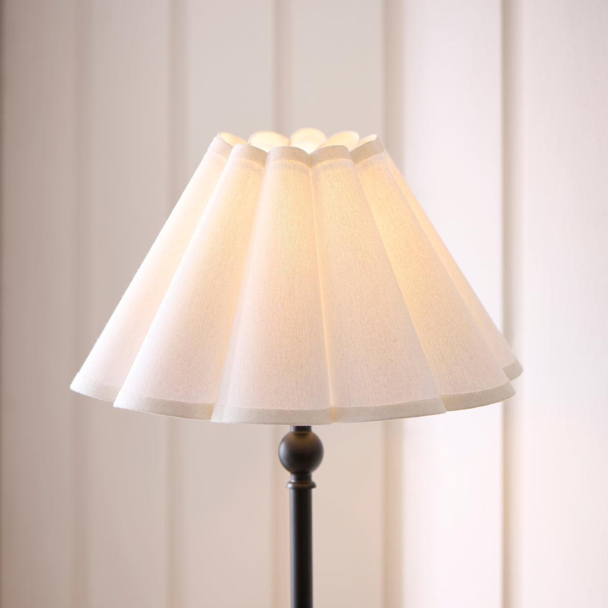 Endon Sylvie Table Light - Matt Black & Vintage White Cotton