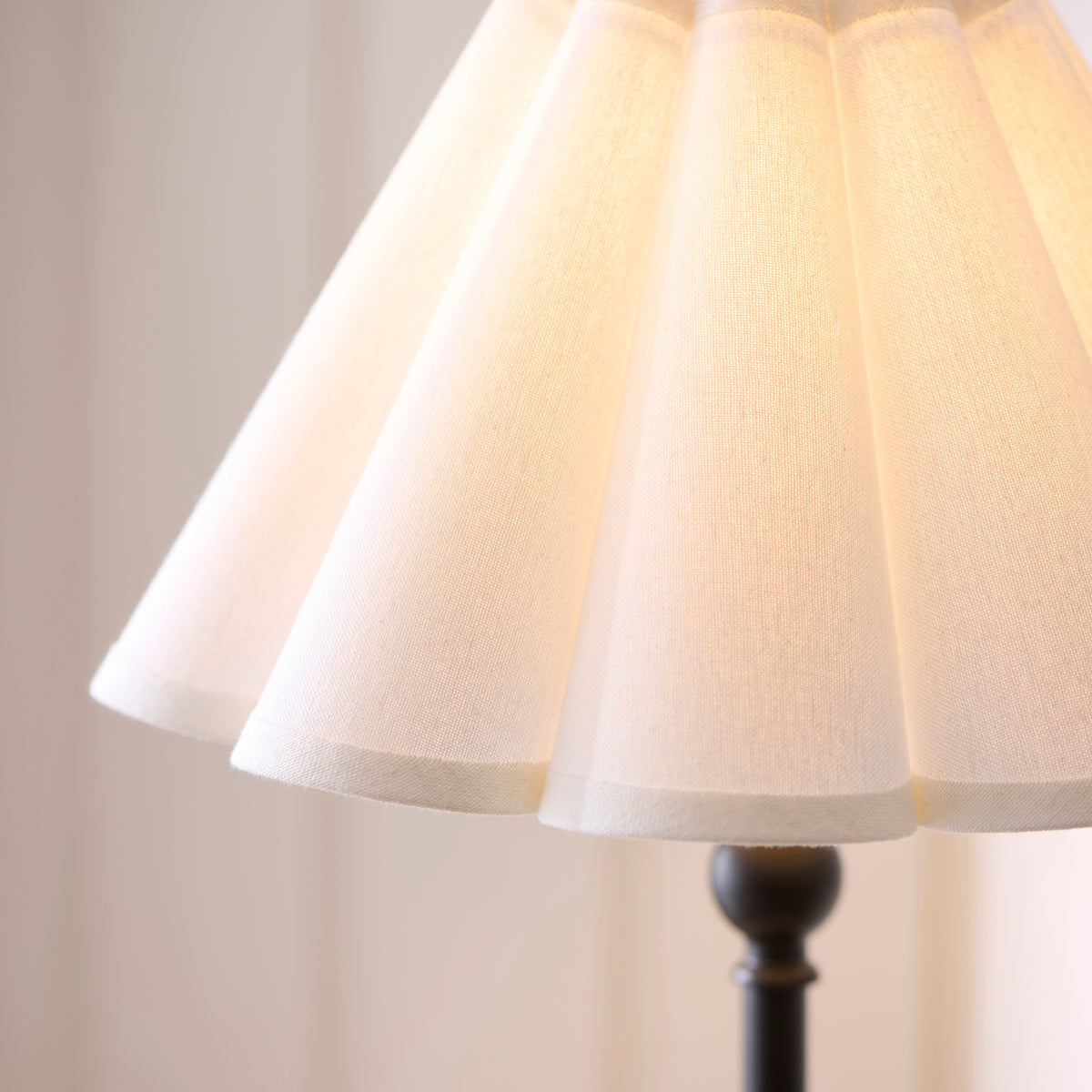 Endon Sylvie Table Light - Matt Black & Vintage White Cotton