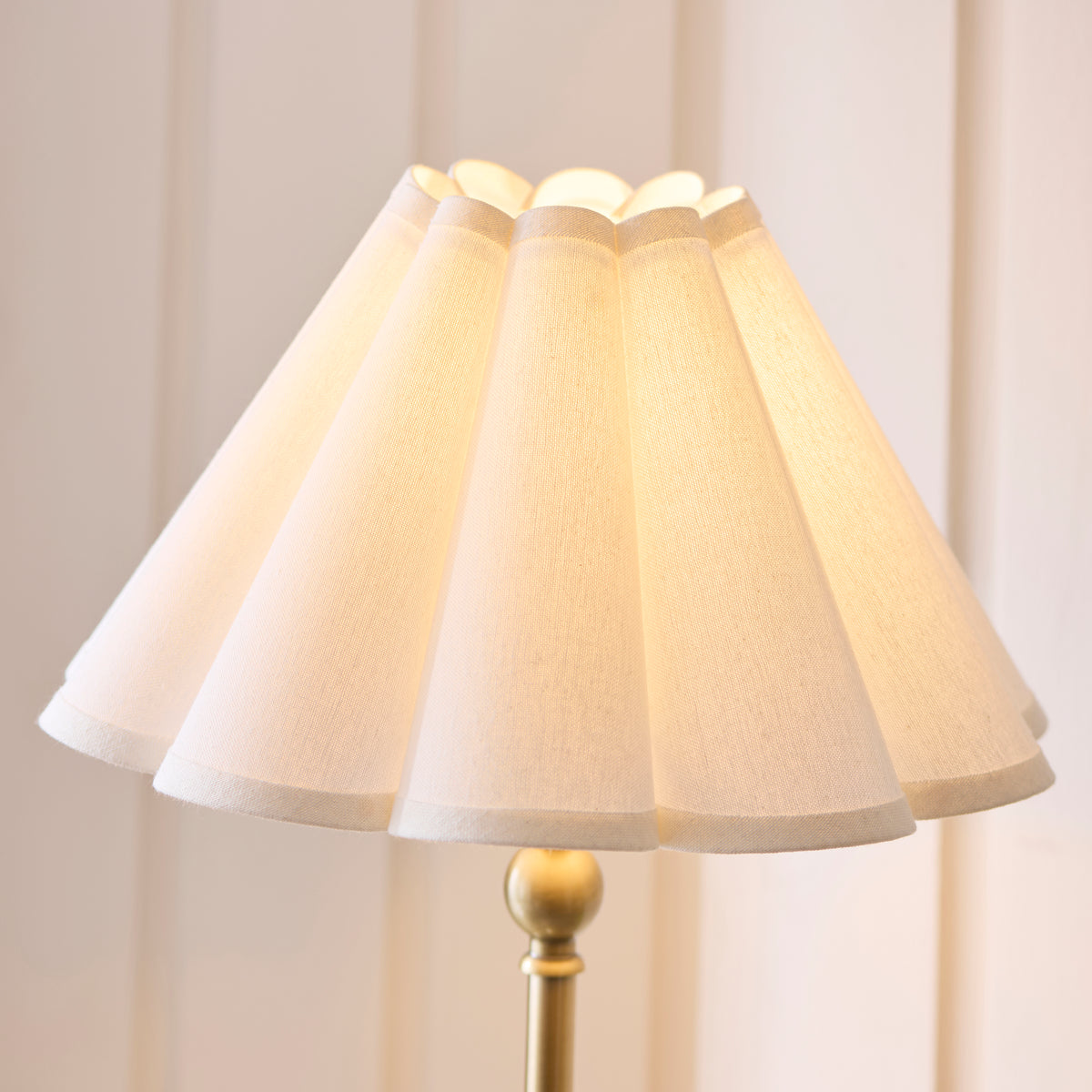 Endon Sylvie Table Light - Antique Brass Plate & Vintage White Cotton