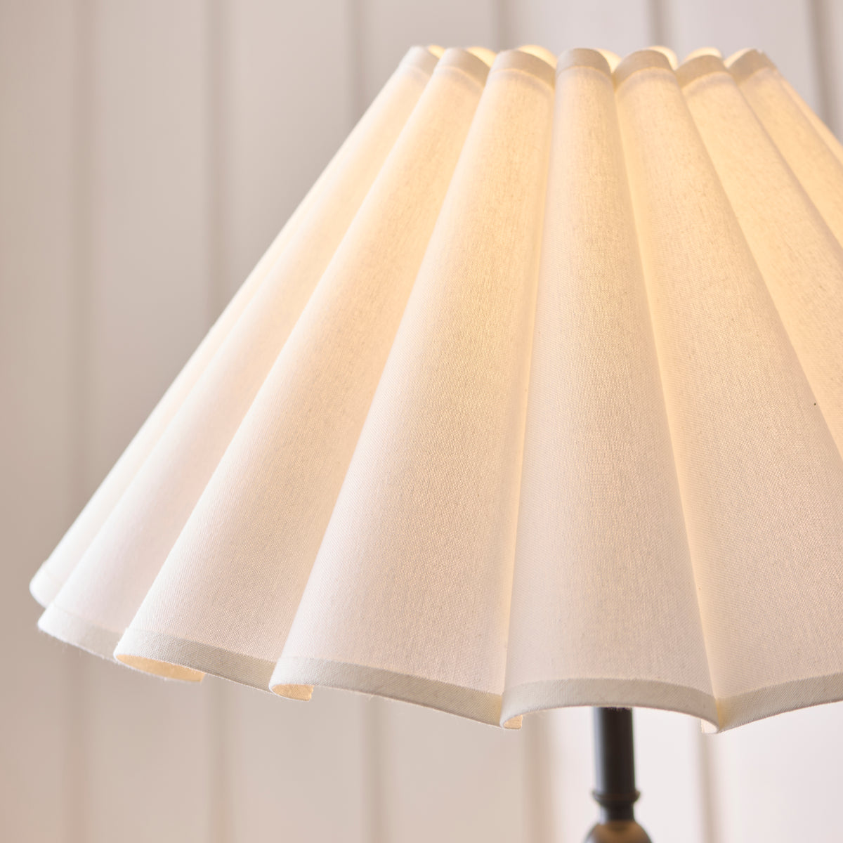 Endon Sylvie Floor Light - Matt Black & Vintage White Cotton