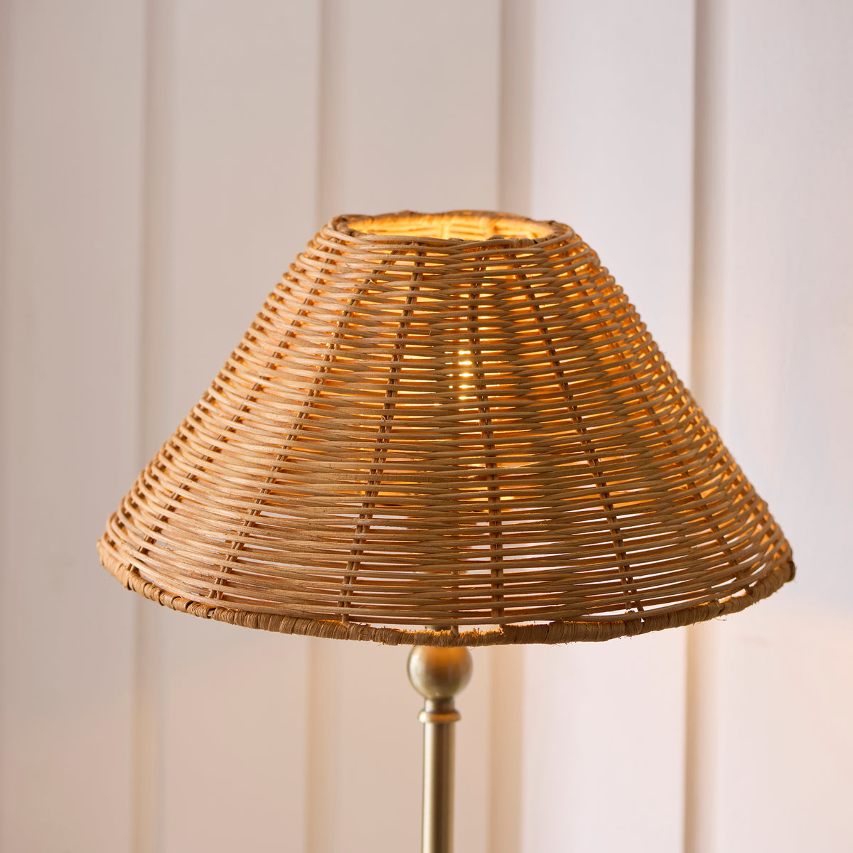 Endon Jericho Table Light - Antique Brass Plate & Dark Rattan