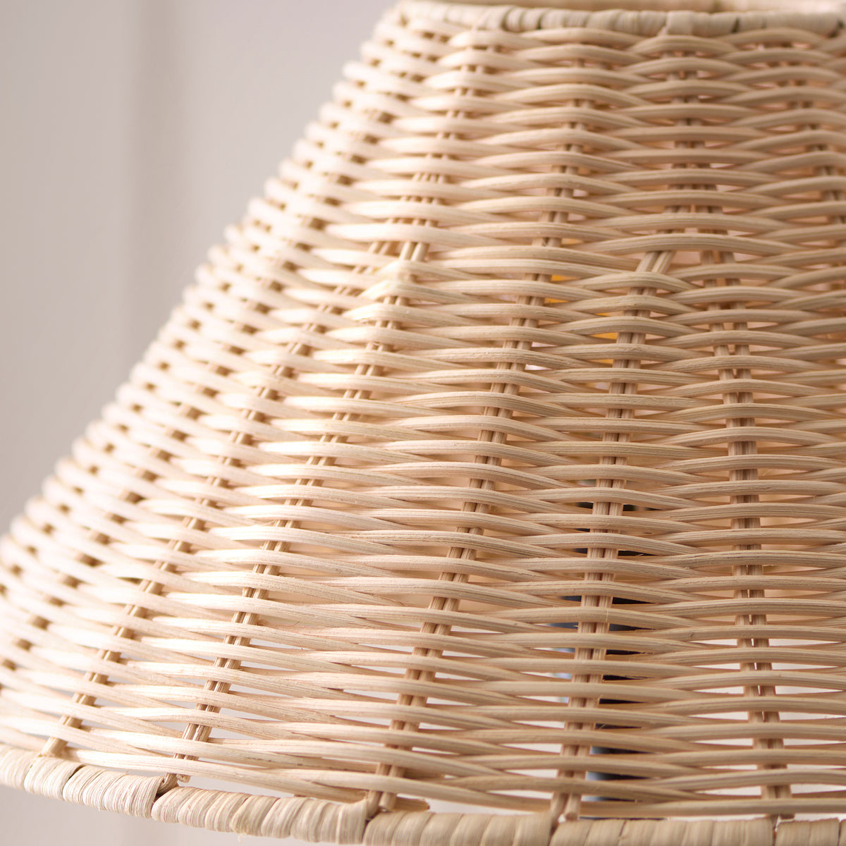 Endon Jericho Table Light - Matt Black & Natural Rattan