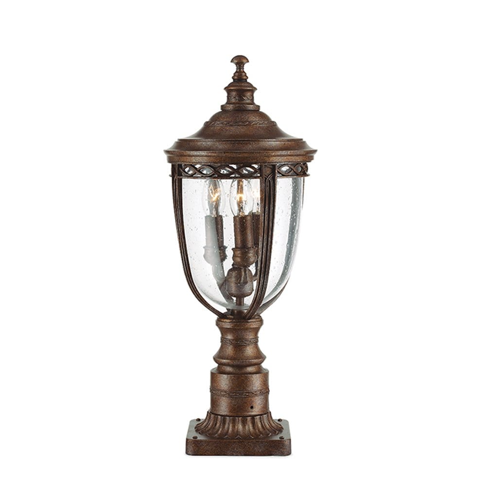 Feiss English Bridle 3 Light Medium Pedestal - British Bronze