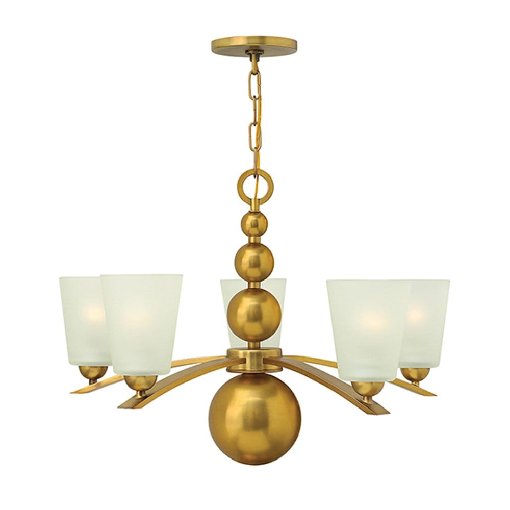 Hinkley Zelda 5 Light Chandelier - Vintage Brass
