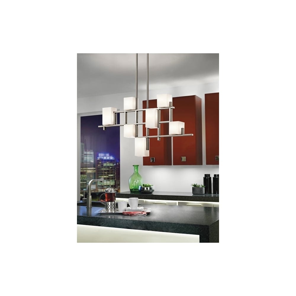 Kichler City Lights 7 Light Linear Chandelier - Classic Pewter