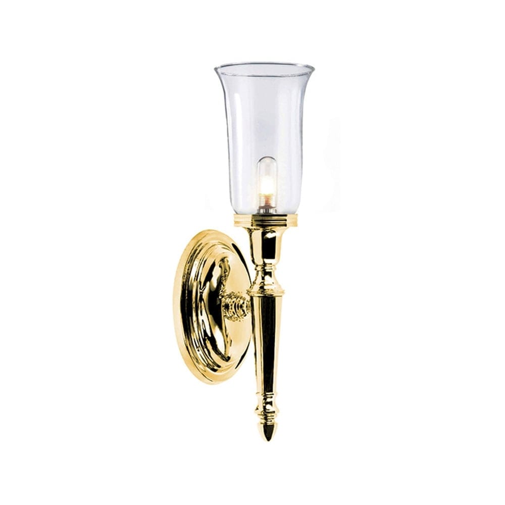 Elstead Dryden Tall Single Bathroom Wall Light - Polished Brass