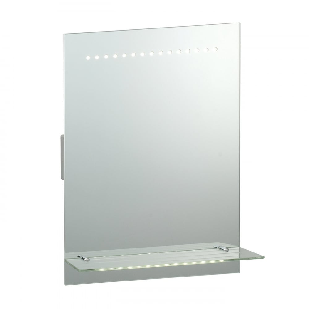 Saxby Omega Shaver Mirror - glass shelf, motion sensor, de-mister and shaver socket