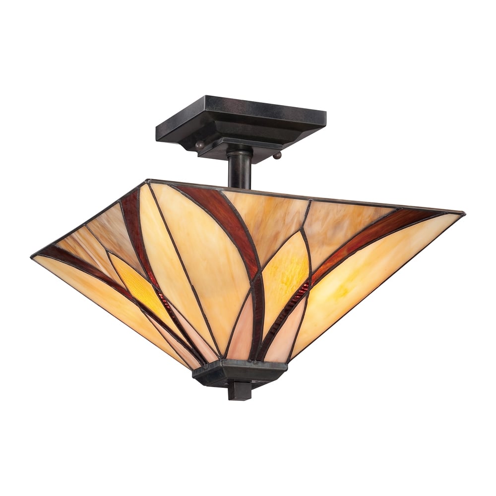 Quoizel Asheville 2 Light Semi-Flush Fitting - Valiant Bronze