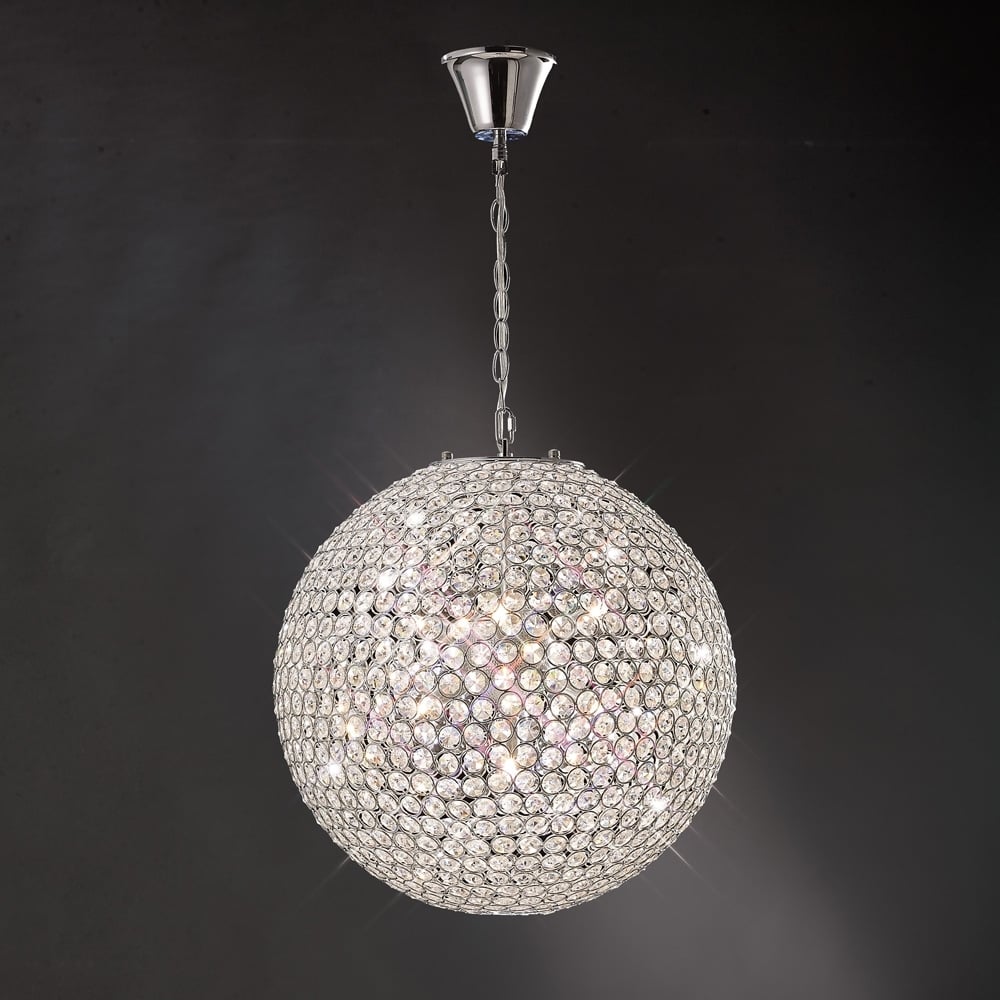 Diyas IL30201 Ava Pendant 7 Light Polished Chrome/Crystal