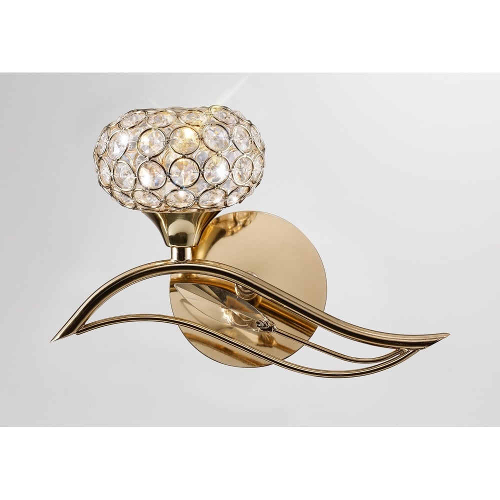 Diyas IL30961/L Leimo Wall Light Switched 1 Light Left French Gold/Crystal