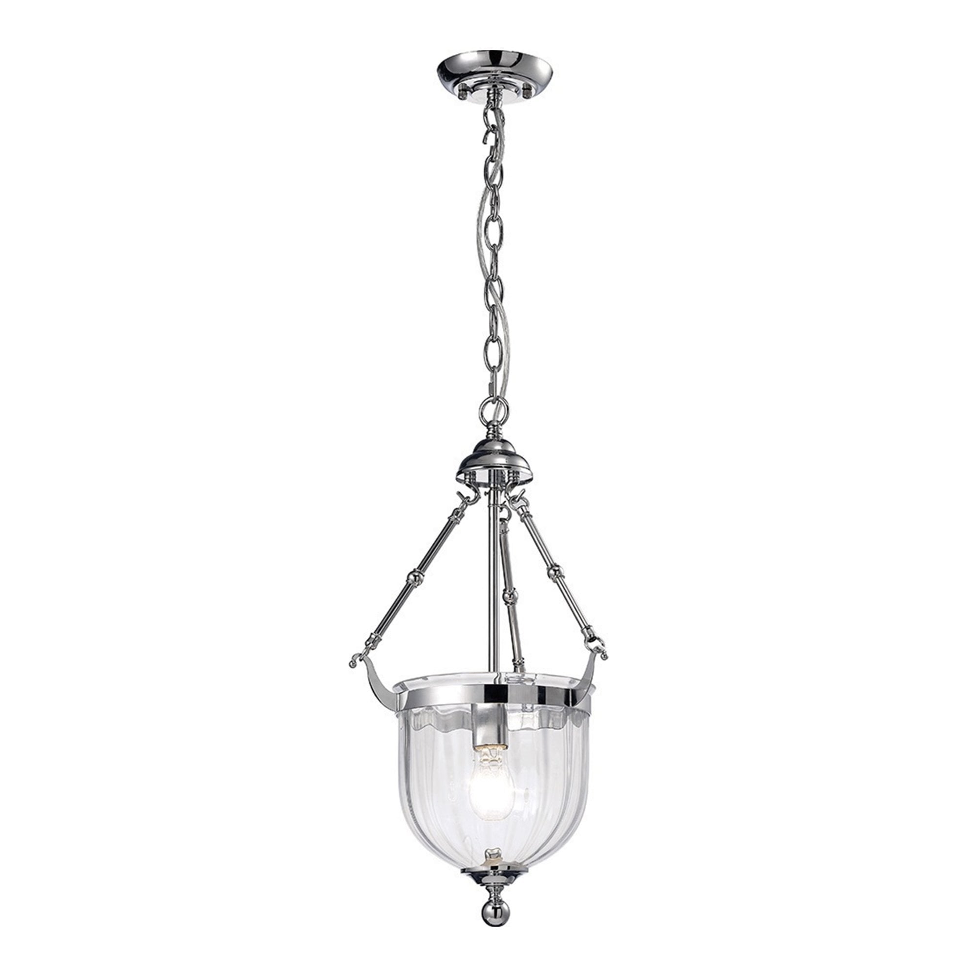 Diyas IL31071 Aubrey Pendant 1 Light Polished Chrome/Glass