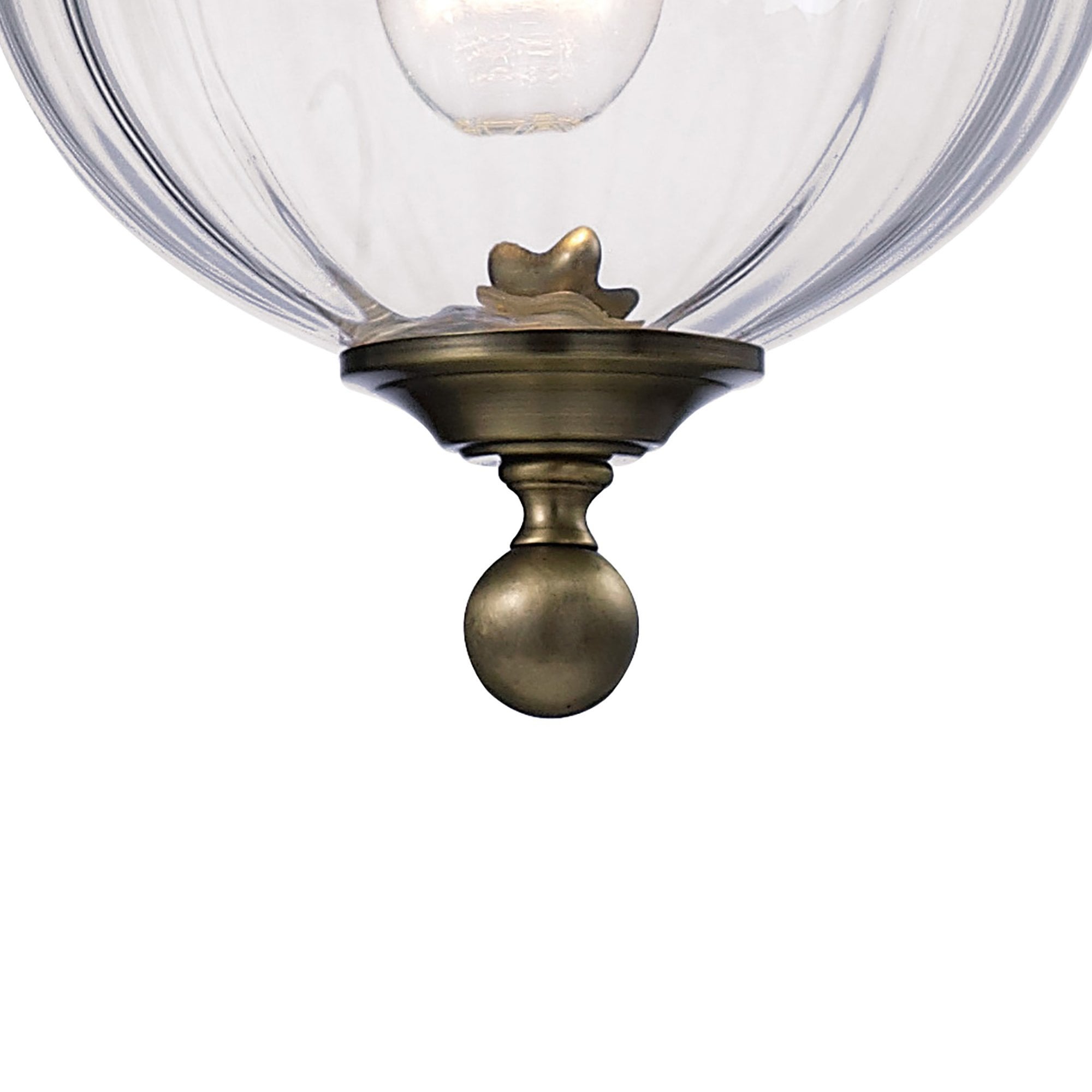 Diyas IL31075 Aubrey Pendant 1 Light Antique Brass/Glass