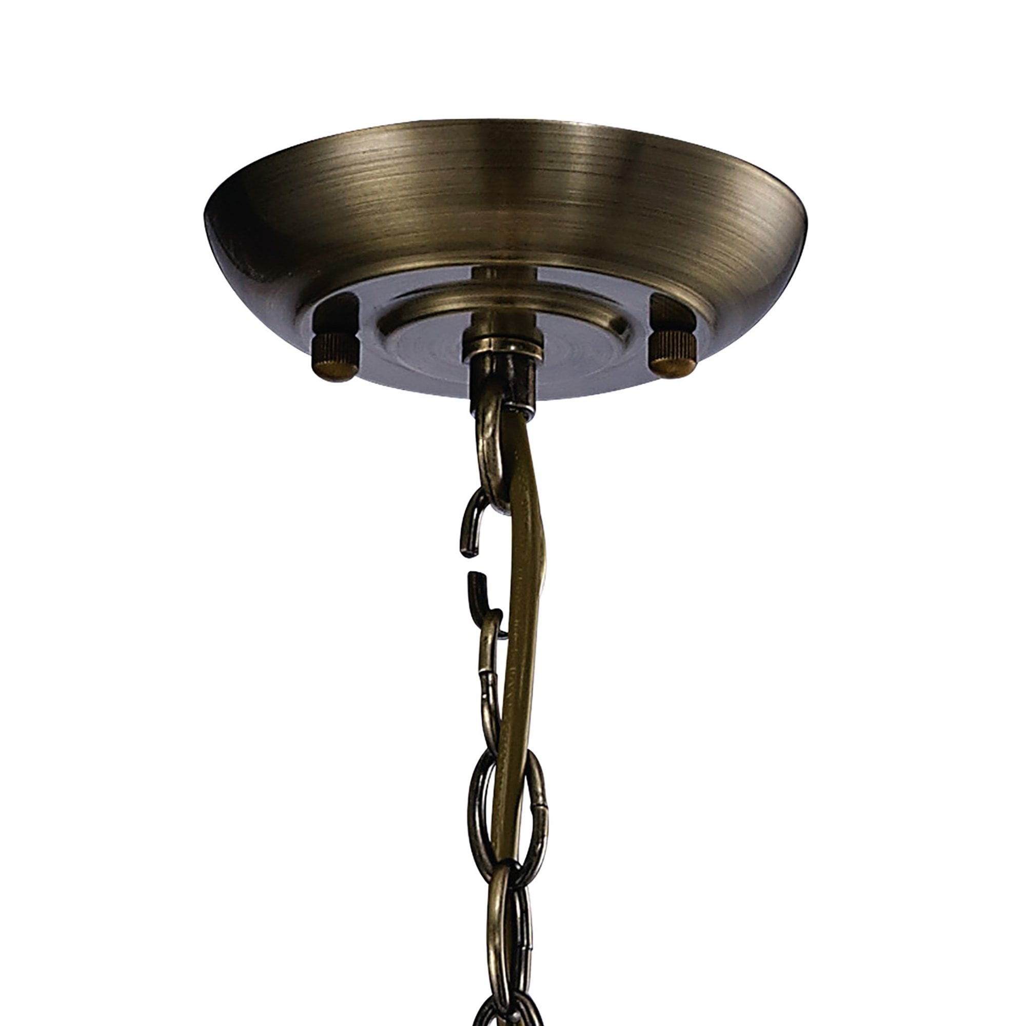 Diyas IL31077 Aubrey Pendant 4 Light Antique Brass/Glass