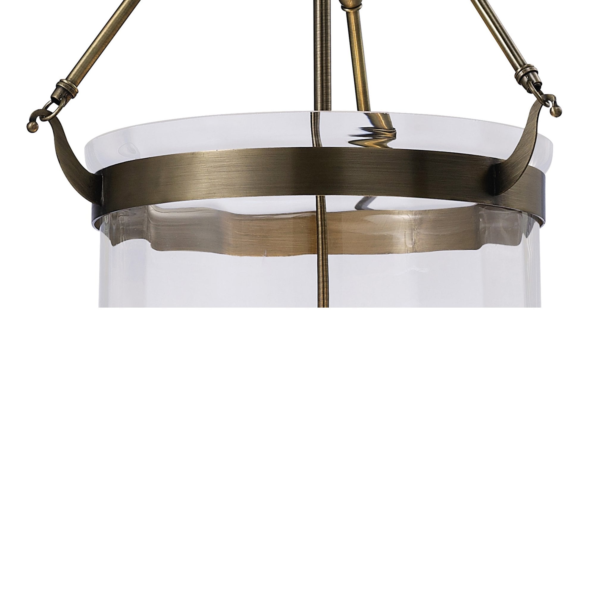 Diyas IL31077 Aubrey Pendant 4 Light Antique Brass/Glass