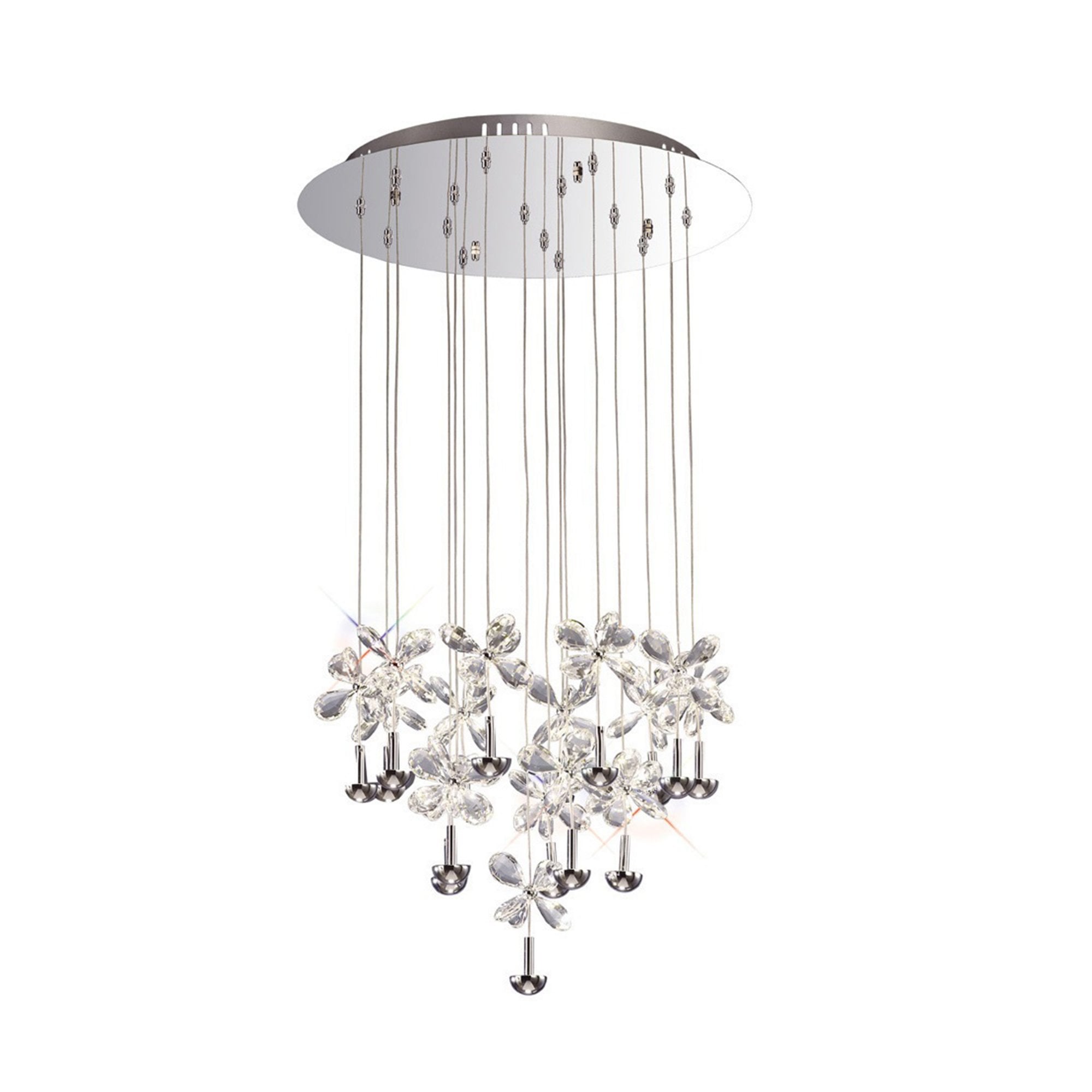 Diyas IL31146 Aviva Pendant Round 16 Light 4000K LED Polished Chrome/Crystal