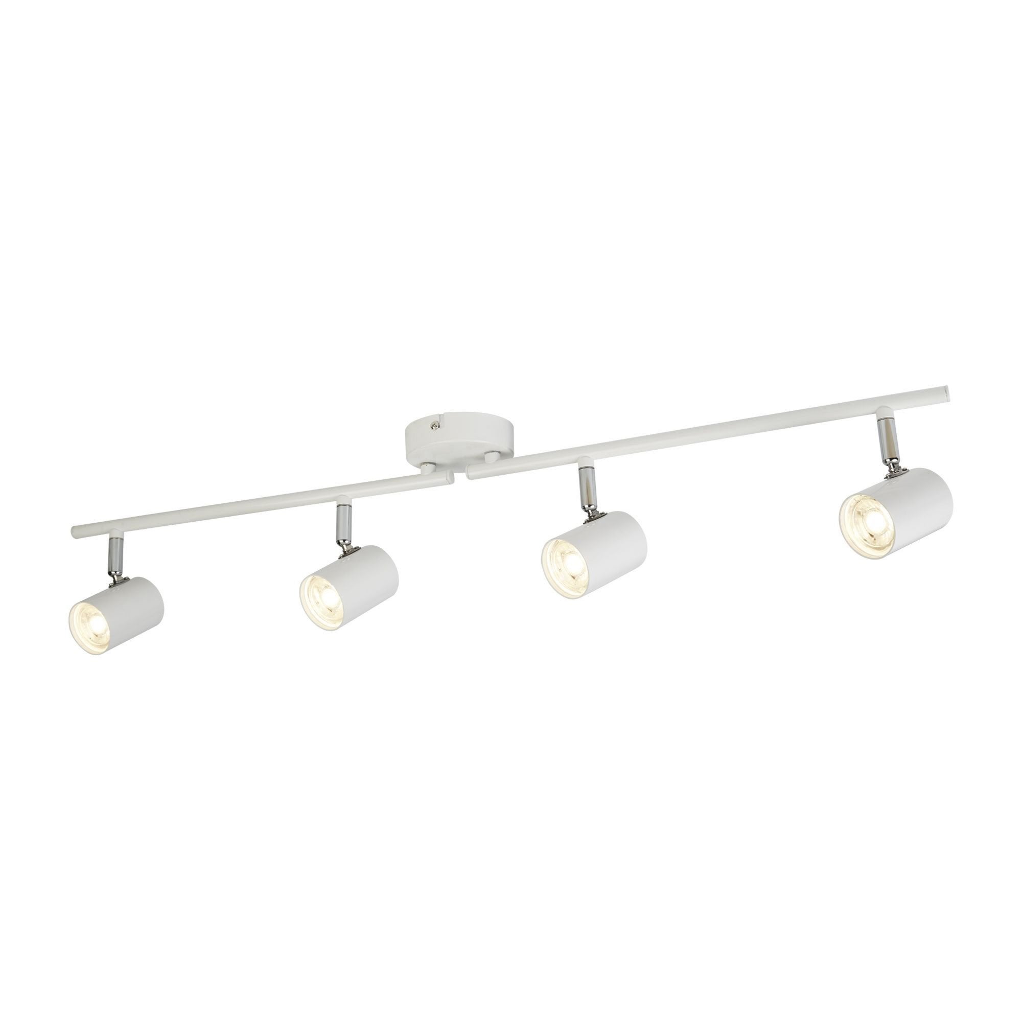 Searchlight Redfern 4 Light Cylinder Head Split Bar, White & Chrome