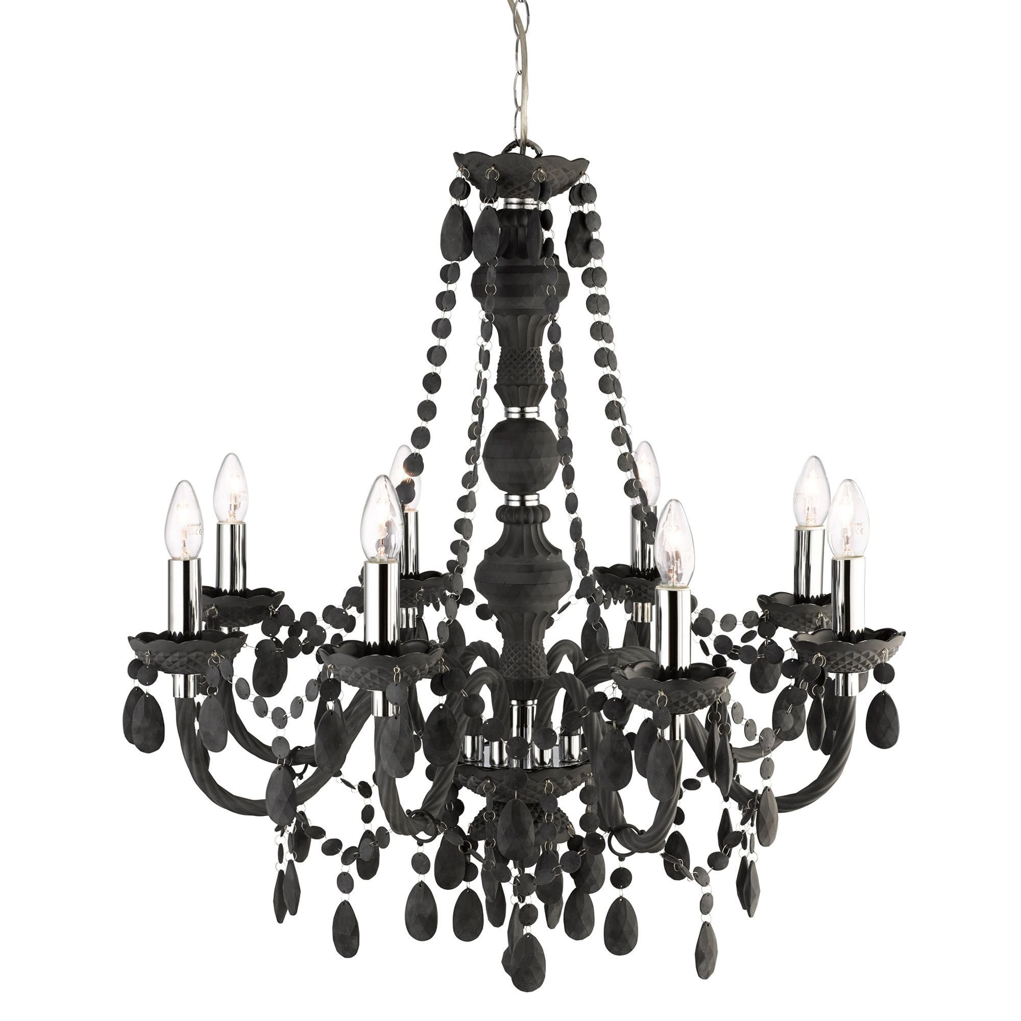 Searchlight Maple 8 Light Pendant - Grey Glass & Acrylic