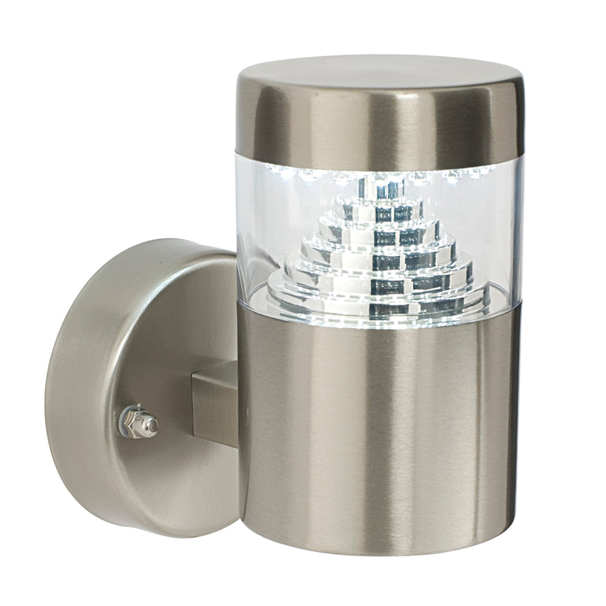 Saxby Pyramid Single Light Wall Fitting - Brushed Stainless Steel