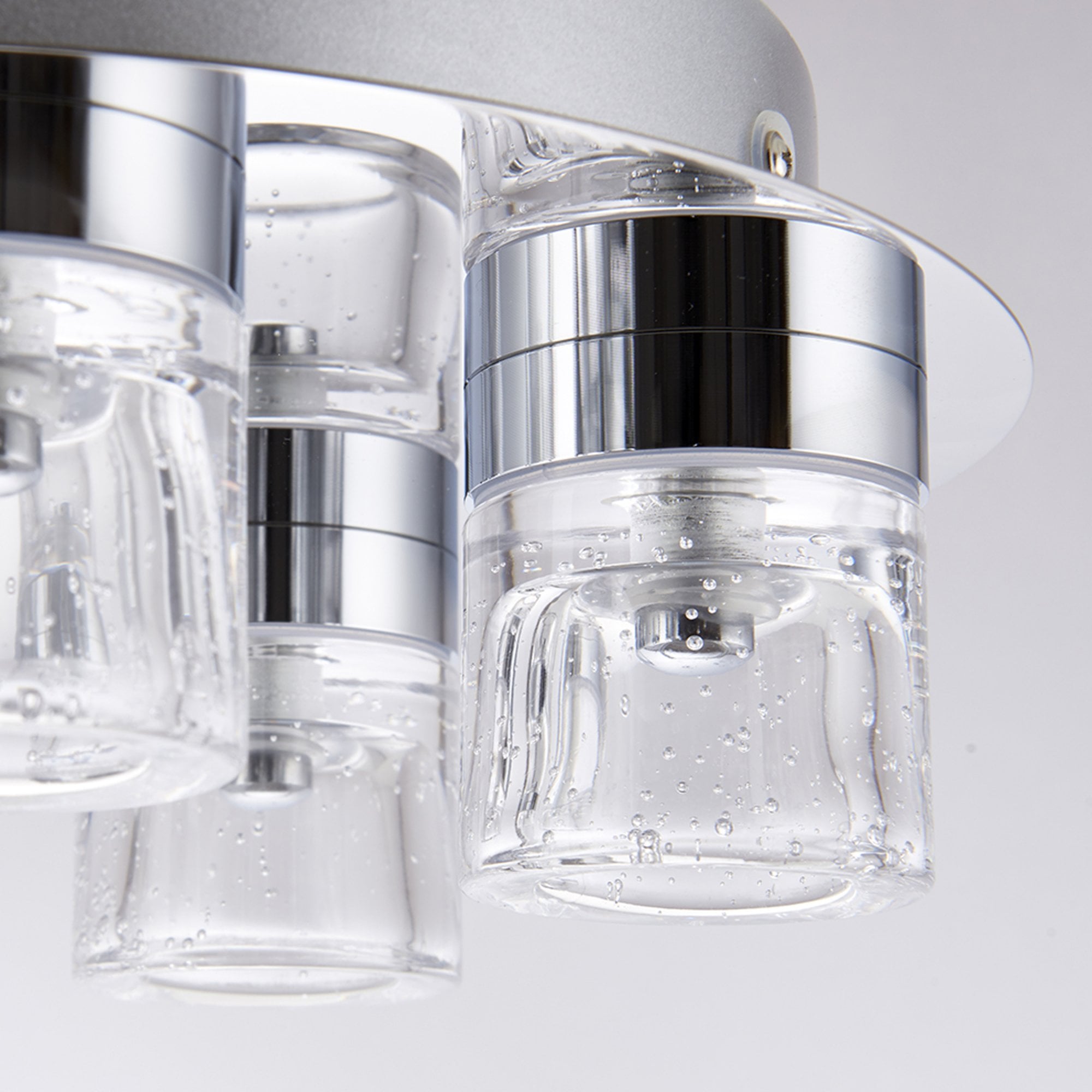 Endon Imperial 5 Light Flush Fitting - Chrome Plate & Clear Bubble Glass