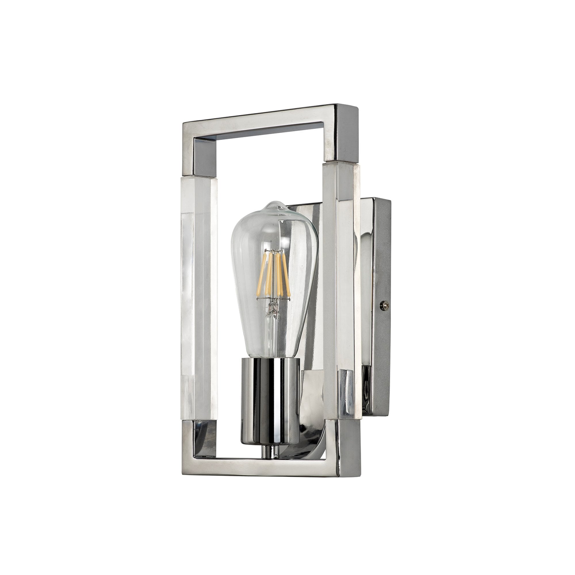 Diyas Canto Wall Lamp Single Light E27 - Polished Nickel/Acrylic