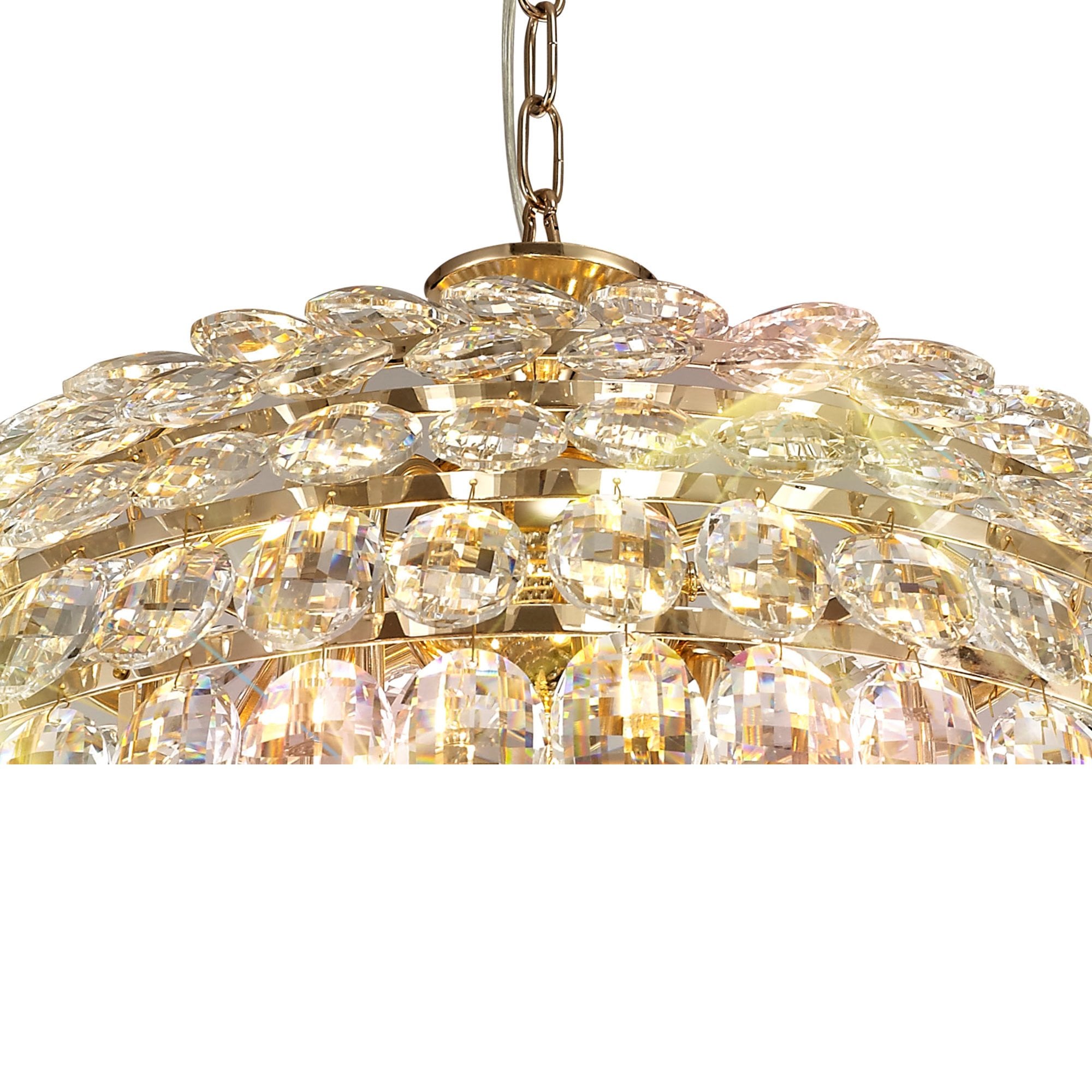 Diyas Coniston Pendant 9 Light E14 - French Gold/Crystal