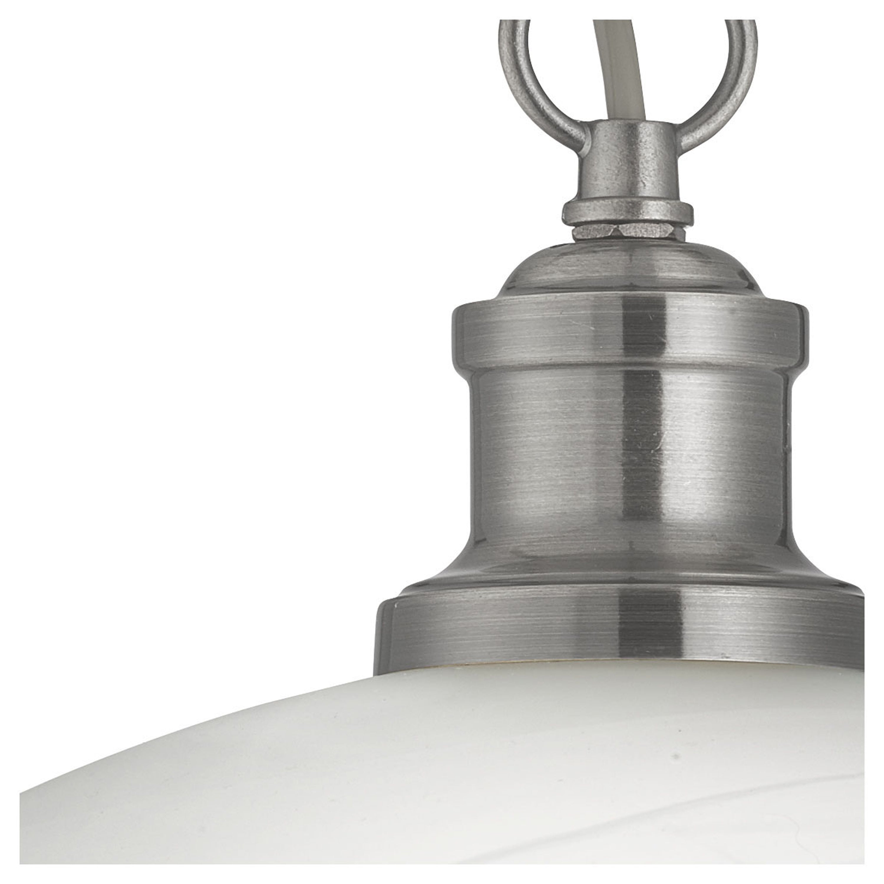 Searchlight Beech Single Pendant - Satin Silver & Marble Glass