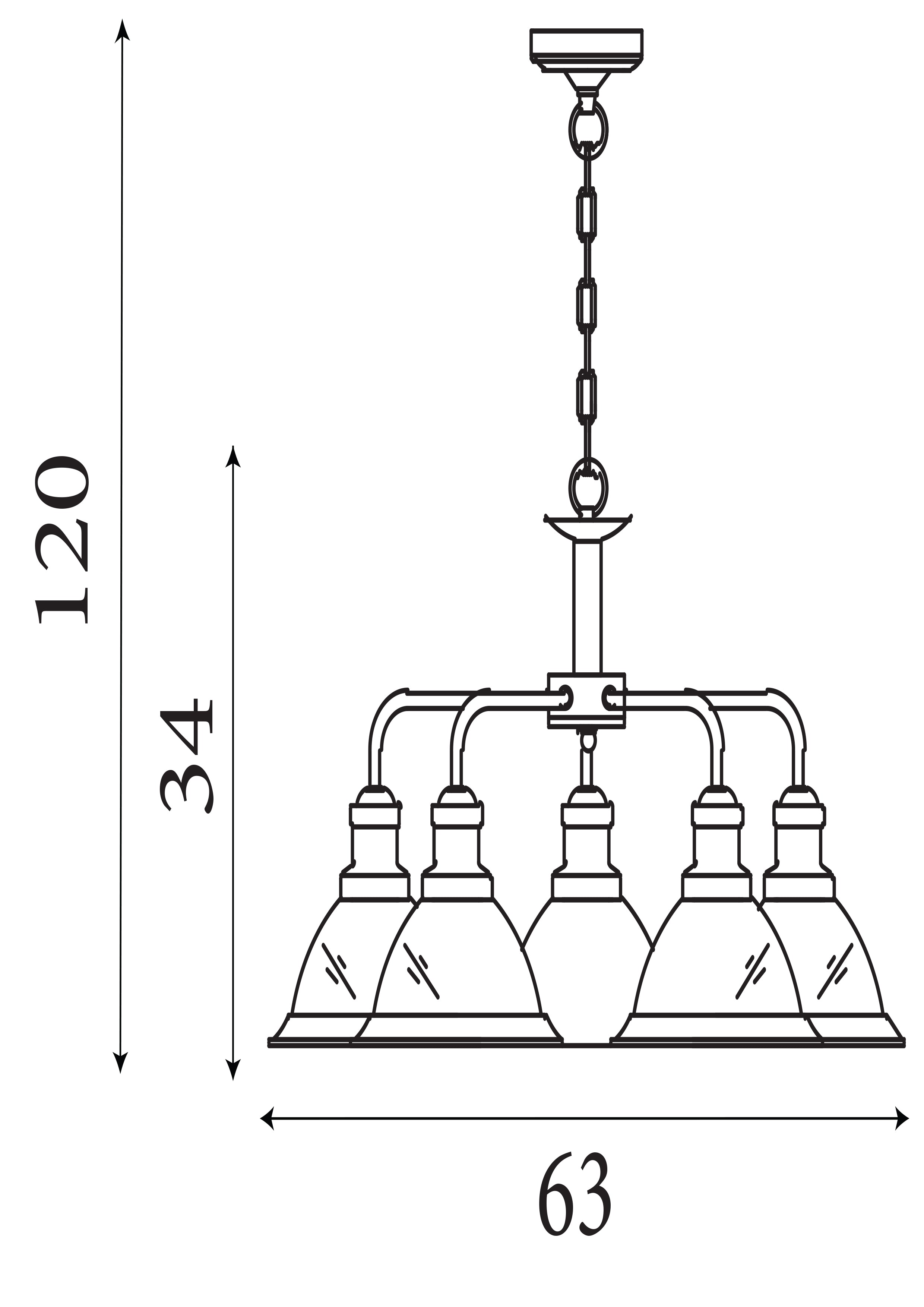 Searchlight Beech 5 Light Ceiling Fitting - Satin Silver & Marble Glass Shades