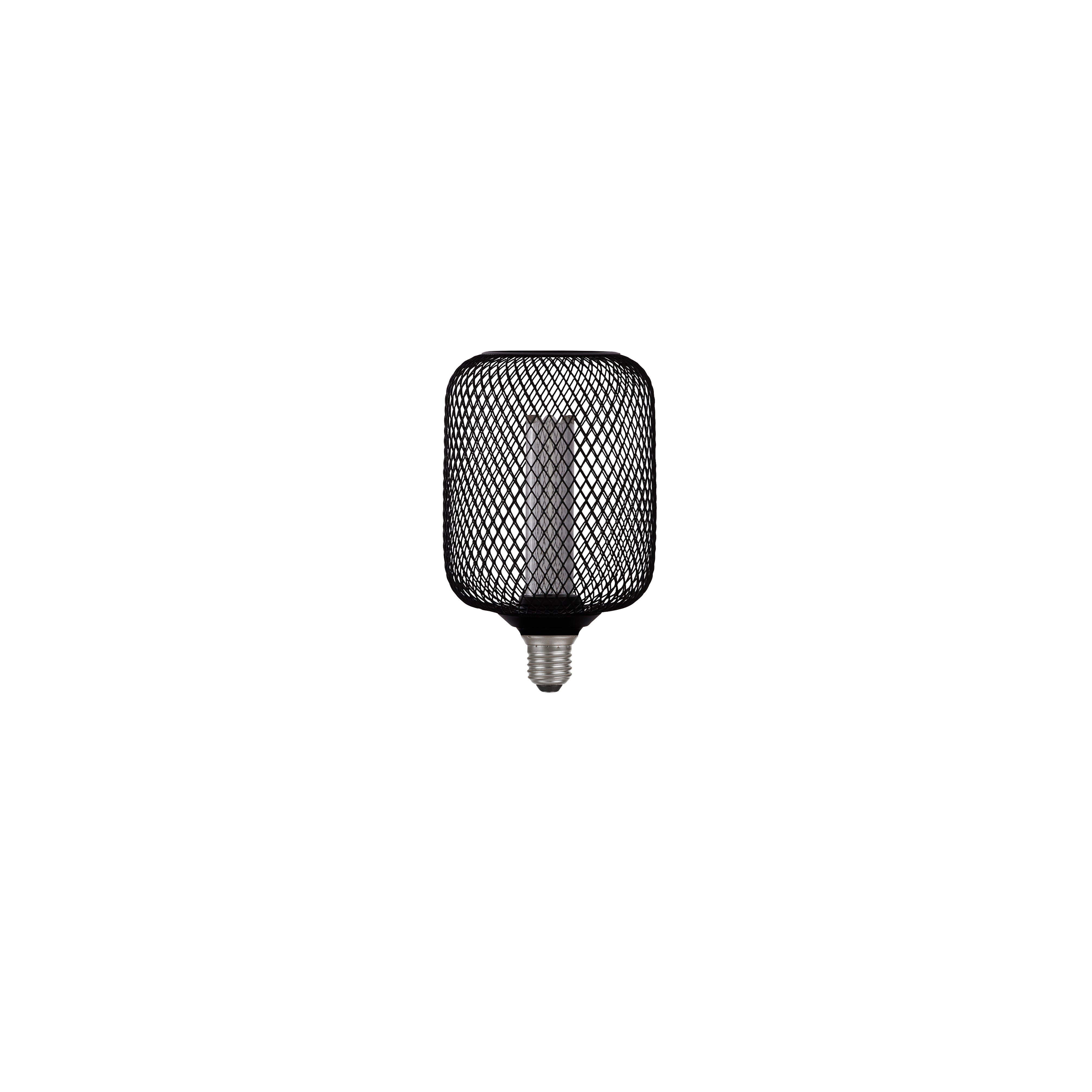 Searchlight E27 LED 3.5W Wire Mesh Effect Drum Lamp - 1800K - Dimmable - Black Metal