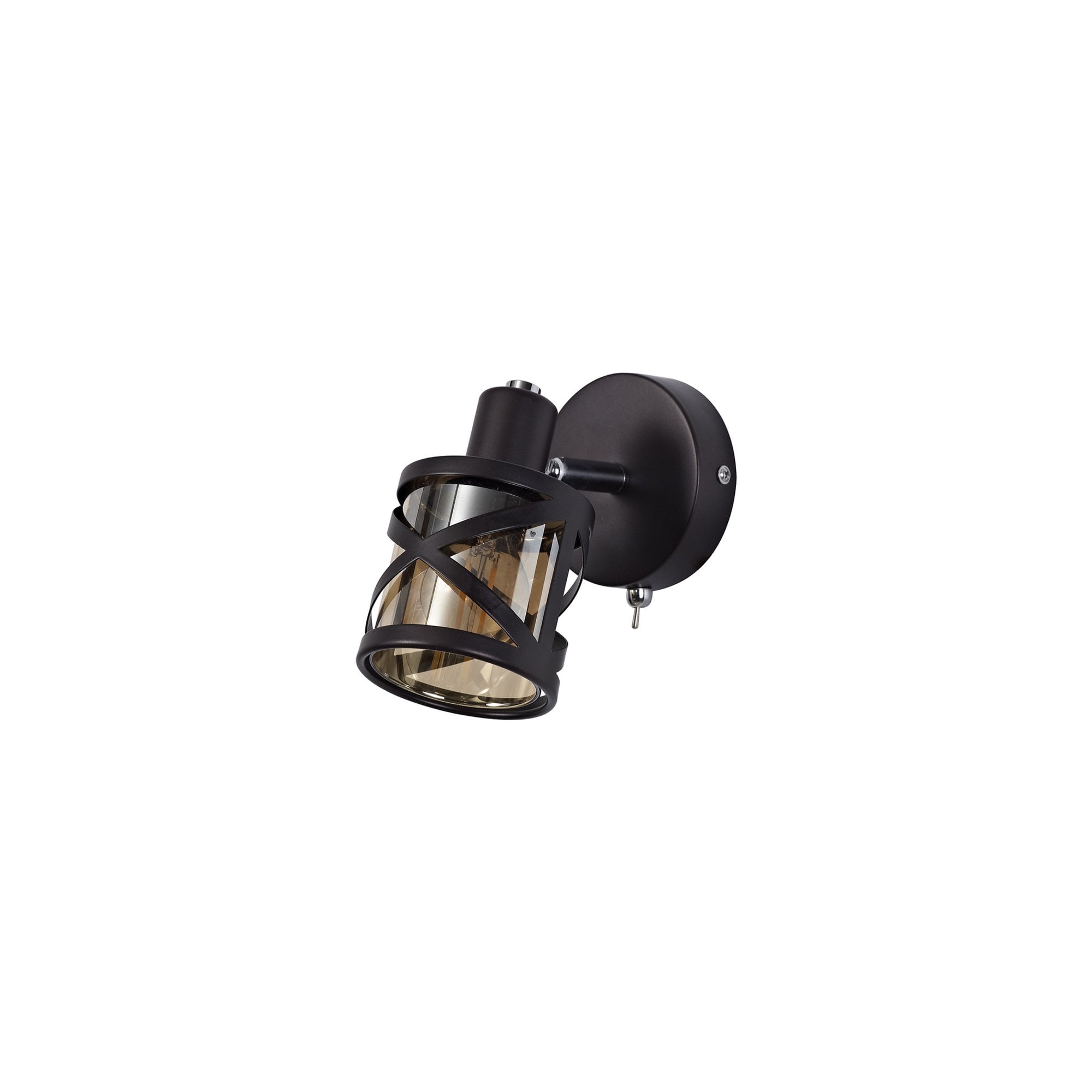 Fabula Leaden Single Spotlight - Oiled Bronze, Polished Chrome & Amber Glass