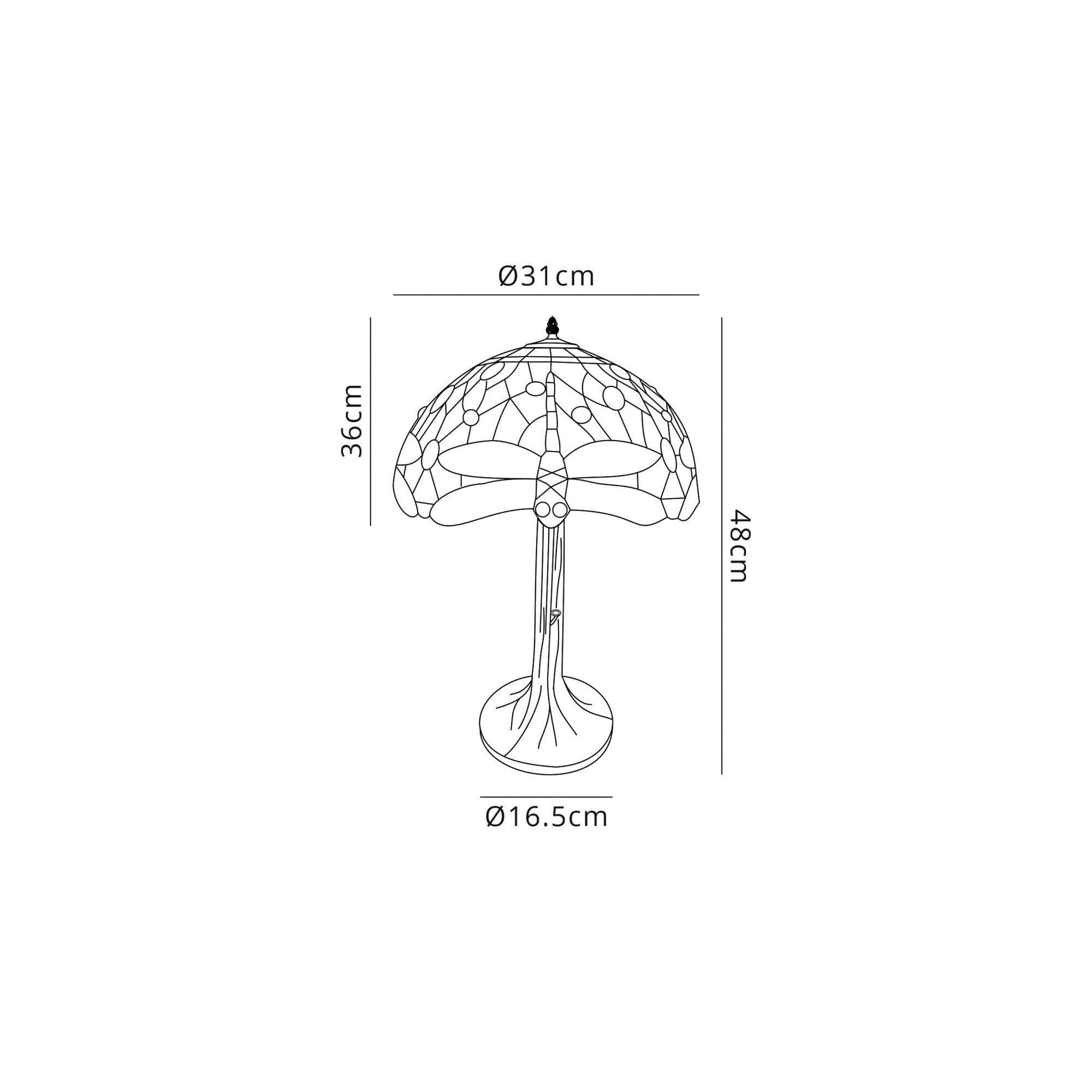 Fabula Hornbeam Single Tree Like Table Lamp - 30cm Tiffany Shade - Purple & Pink