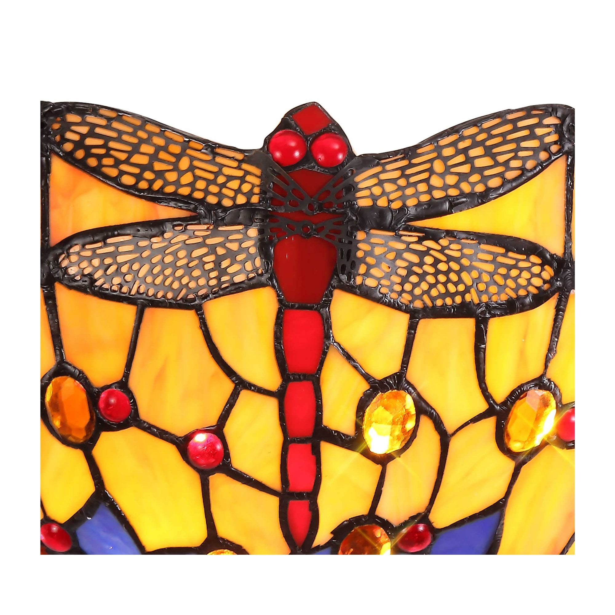 Fabula Hornbeam 2 Light Tiffany Wall Lamp - Blue & Orange