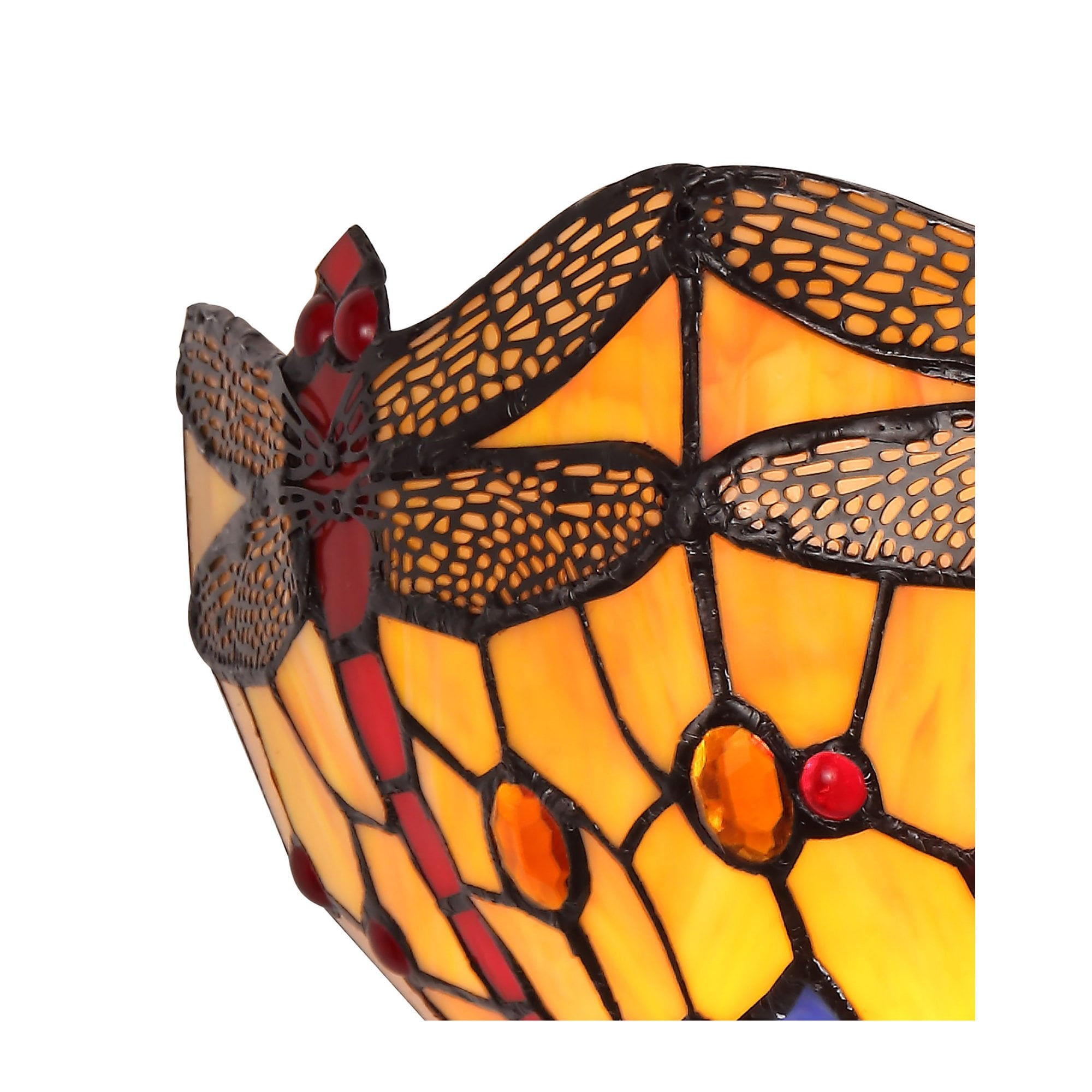 Fabula Hornbeam 2 Light Tiffany Wall Lamp - Blue & Orange