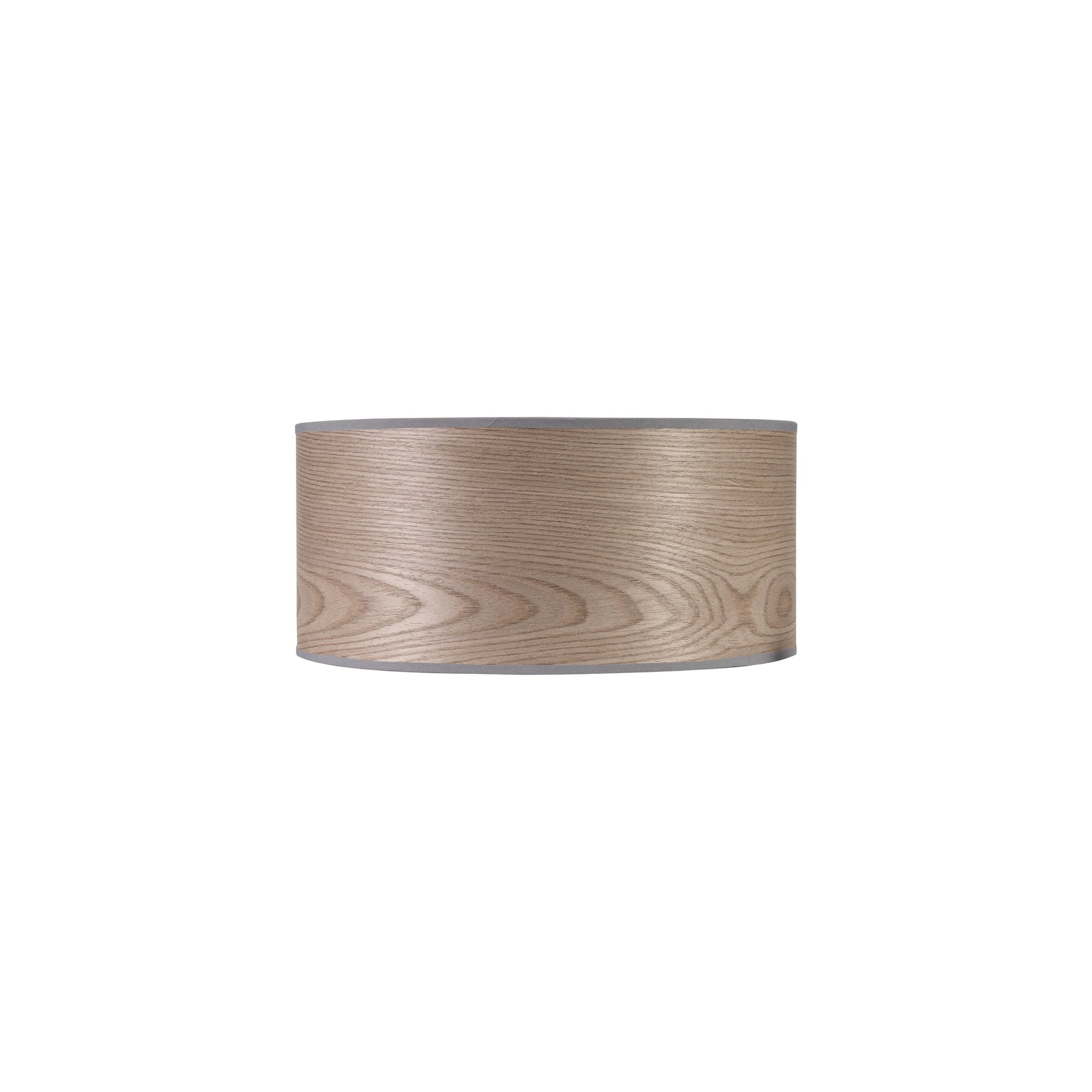 Fabula Buckhurst Round 395 x 180mm Wood Effect Shade - Grey Oak & White Laminate - Shade Only