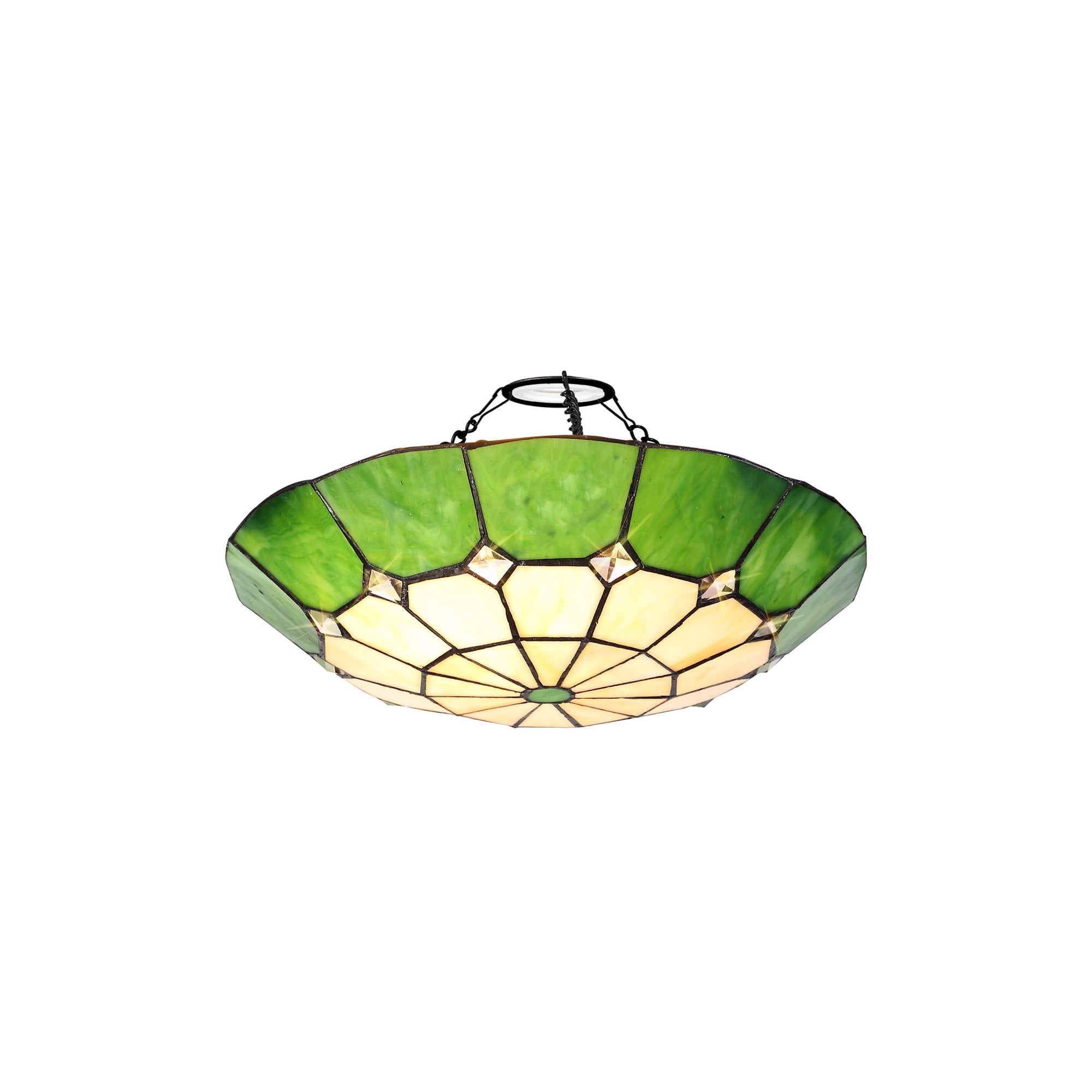 Fabula Althorne 35cm Tiffany Uplighter Shade - Green - Shade Only