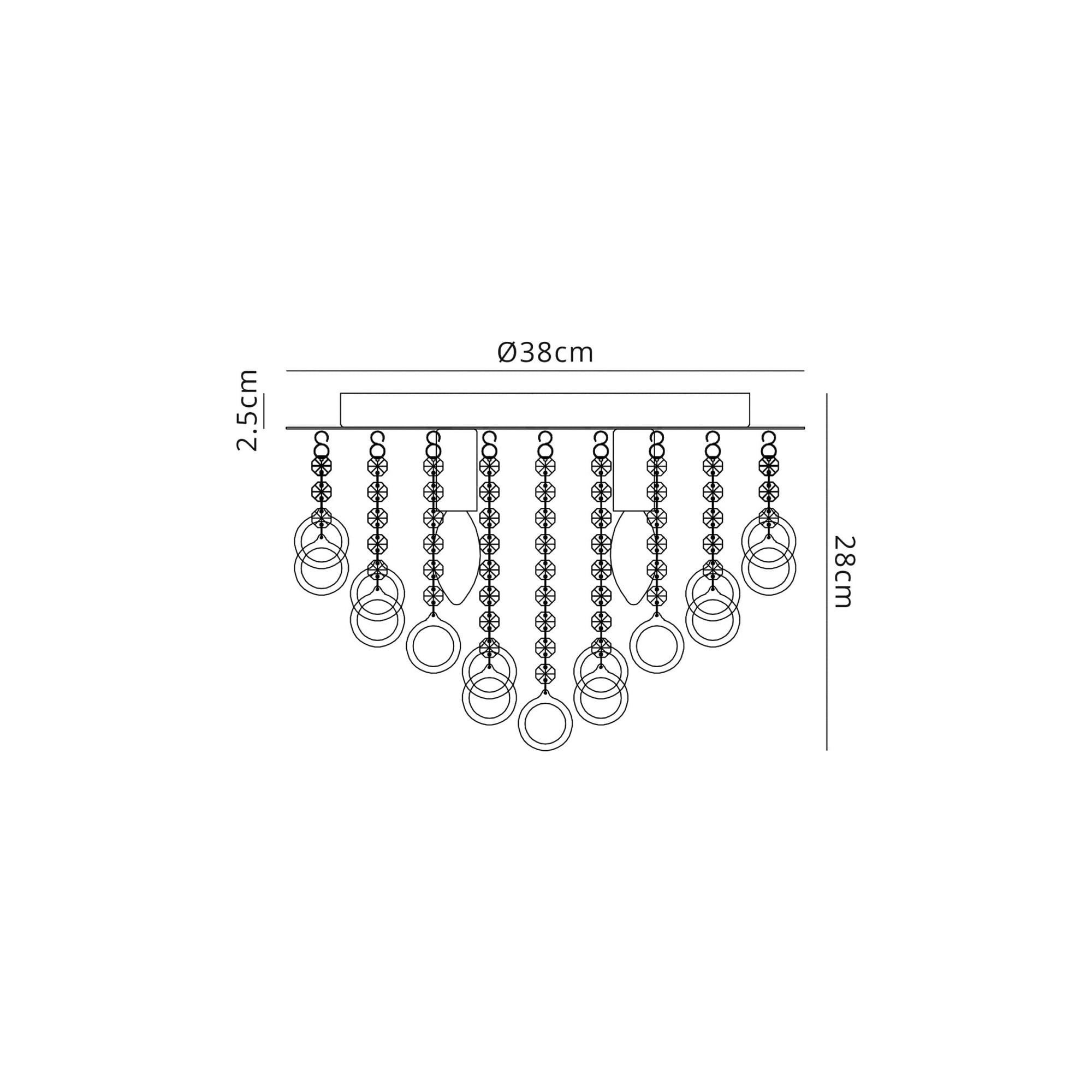 Fabula Mountbatten 4 Light Flush Light - Polished Chrome & Crystal